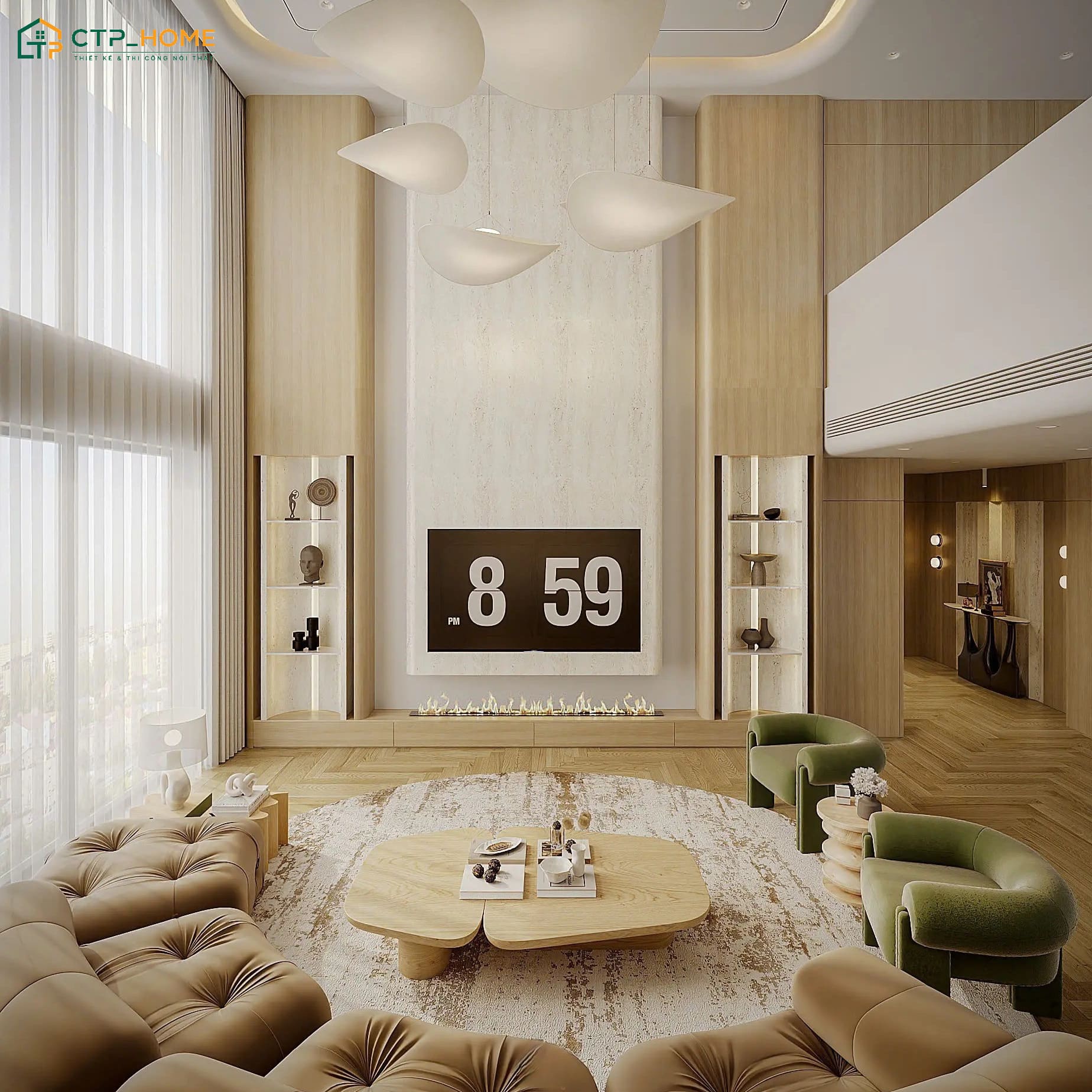 Mẫu thiết kế nội thất Duplex theo phong cách hiện đại đơn giản nhưng vô cùng bắt mắt
