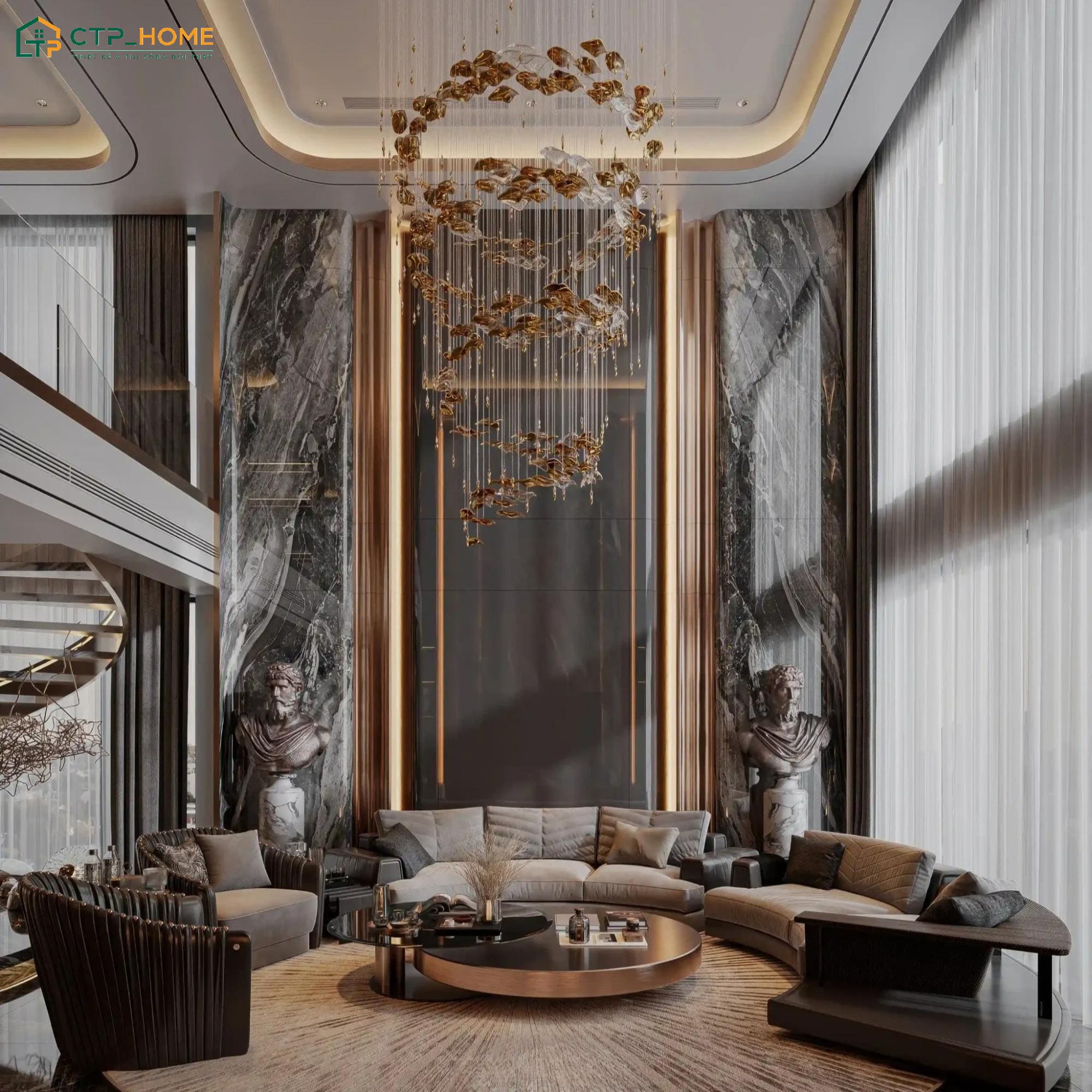 Dự án thiết kế căn hộ Duplex của Anh Dương tại The Metropole Thủ Thiêm do CTP Home hoàn thiện