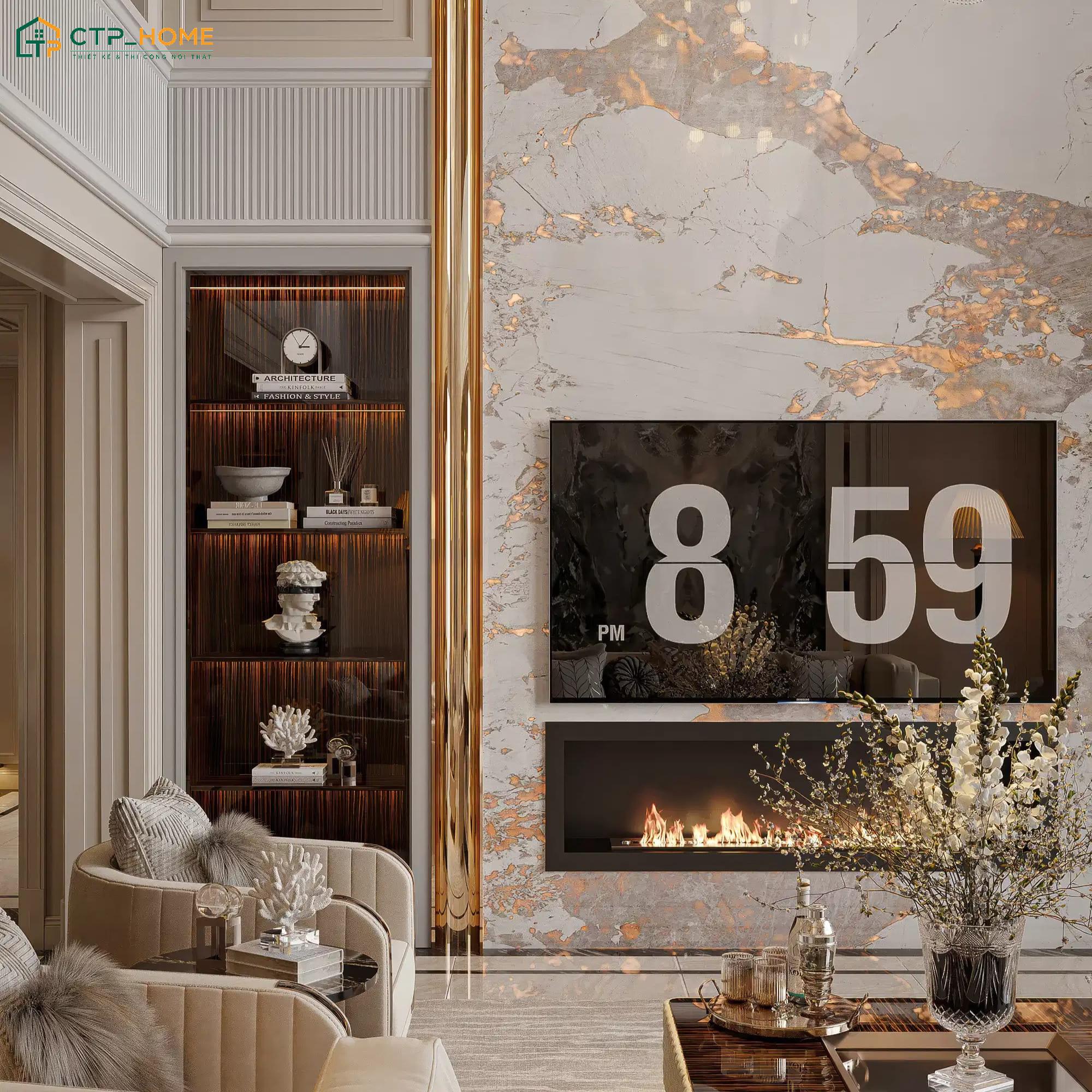 Gia chủ có thể sử dụng tường để tăng thẩm mỹ khi thiết kế nội thất căn hộ Duplex