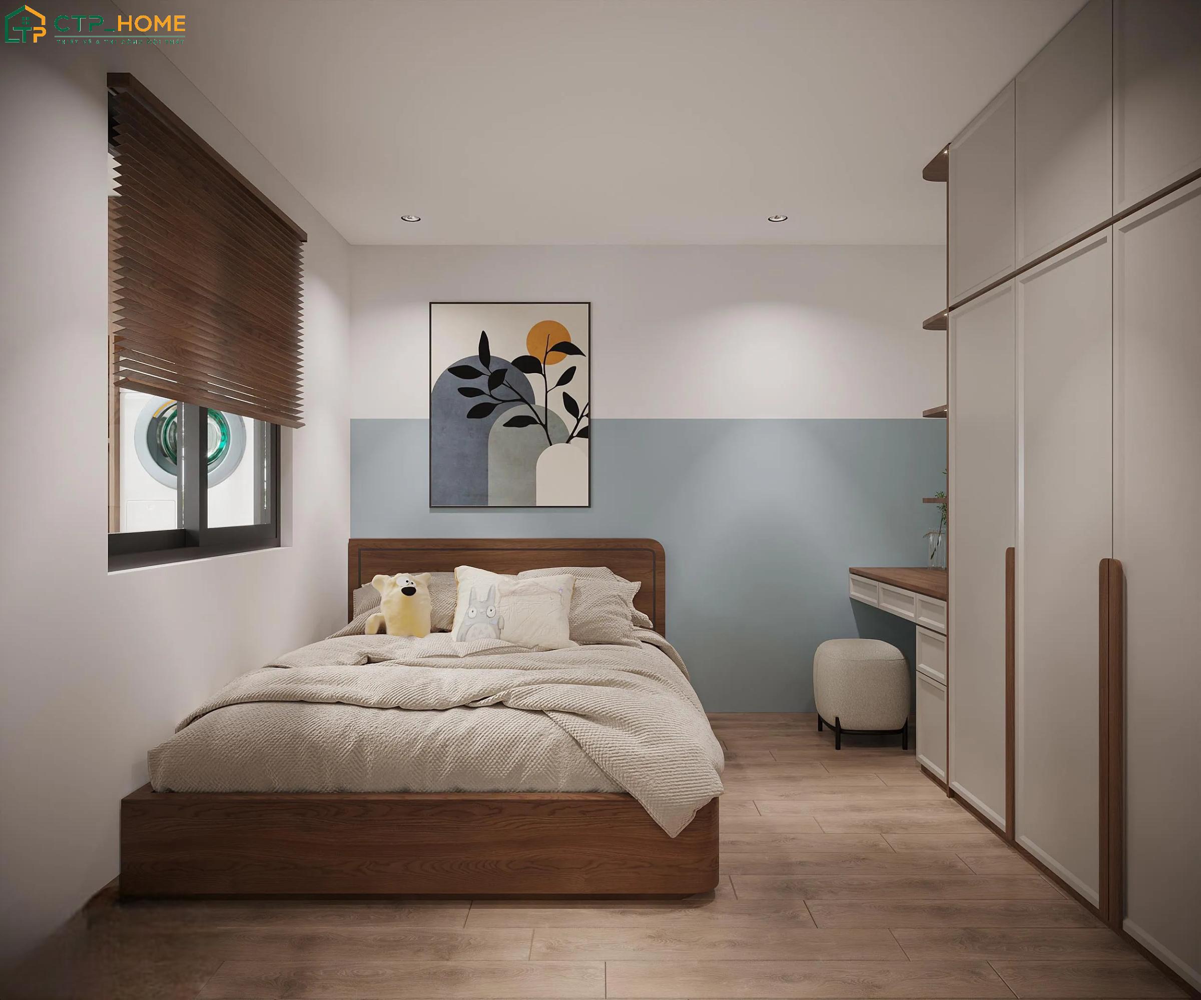 Mẫu phòng ngủ Master đẹp diện tích 20m2 thường sẽ sử dụng nội thất thông minh có đường nét đơn giản