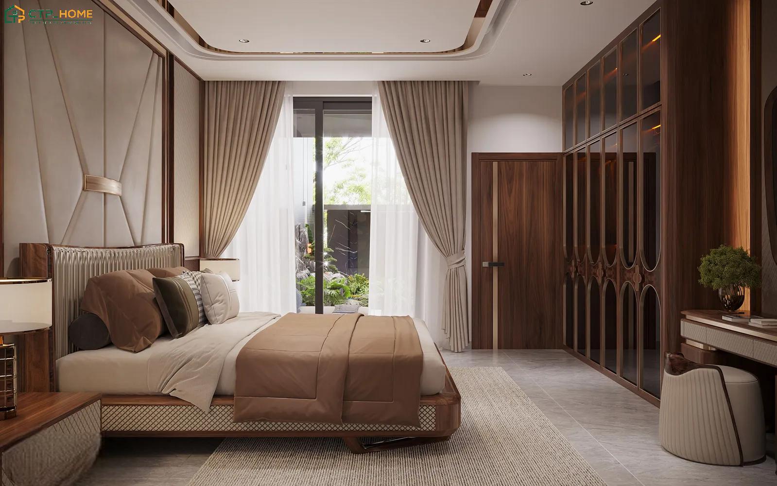 Mẫu phòng ngủ Master 35m2 được bố trí khoa học giúp tạo nên một không gian mang đậm dấu ấn cá nhân