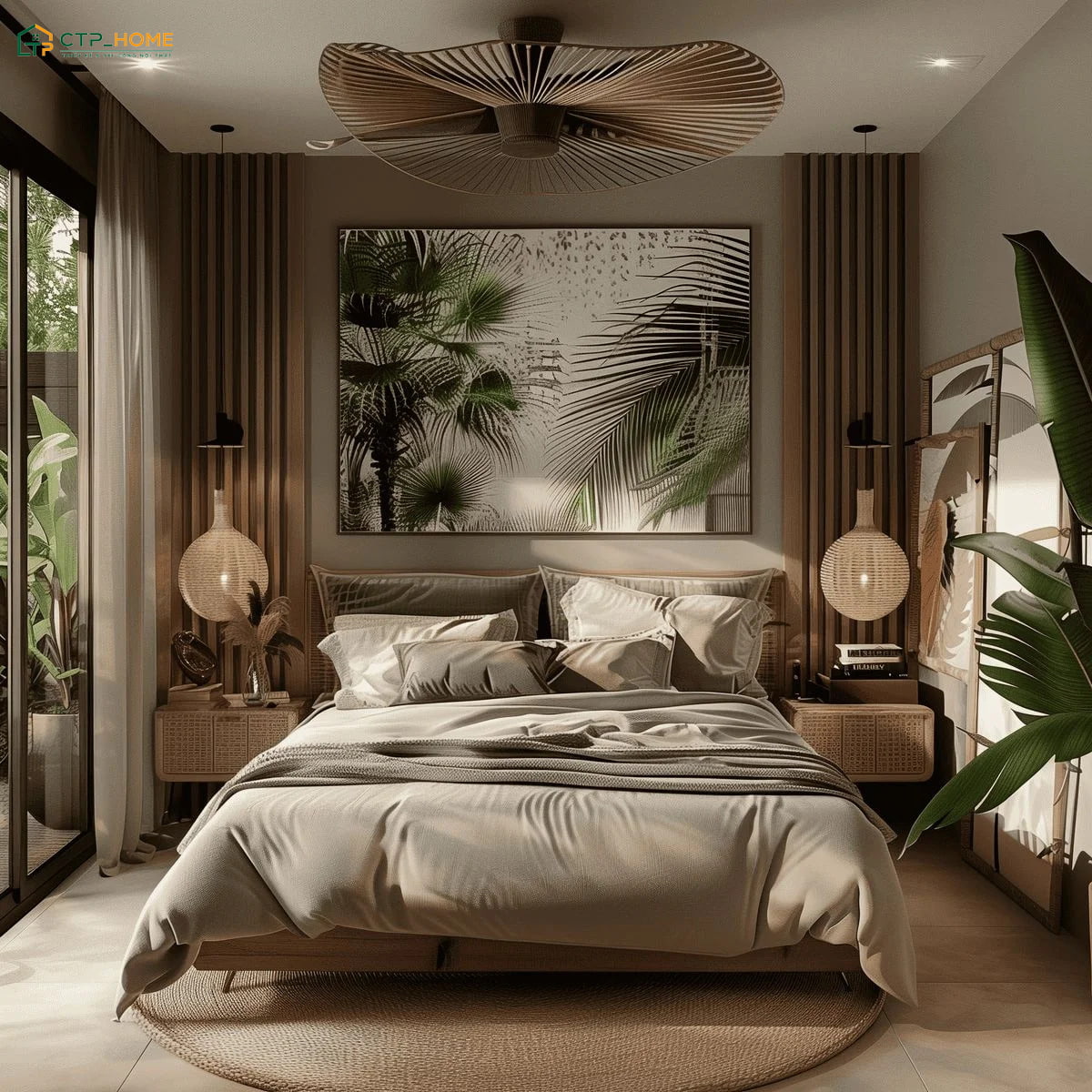 Ánh sáng tự nhiên được tận dụng tối đa trong mẫu phòng ngủ đẹp nhỏ gọn Bắc Âu để tạo cảm giác thoải mái hơn