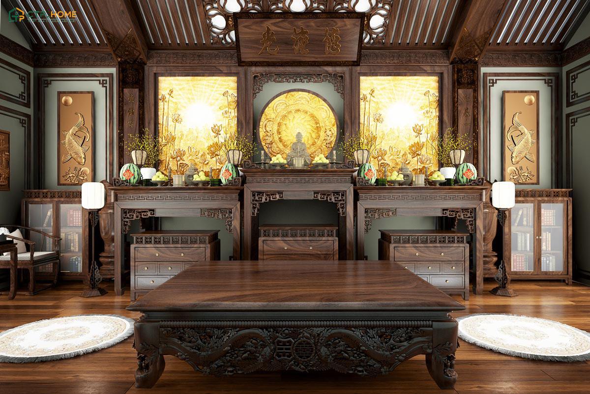 Không nên đặt bàn thờ Phật đối diện với bàn thờ Gia tiên vì sẽ gây ra sự xung khắc