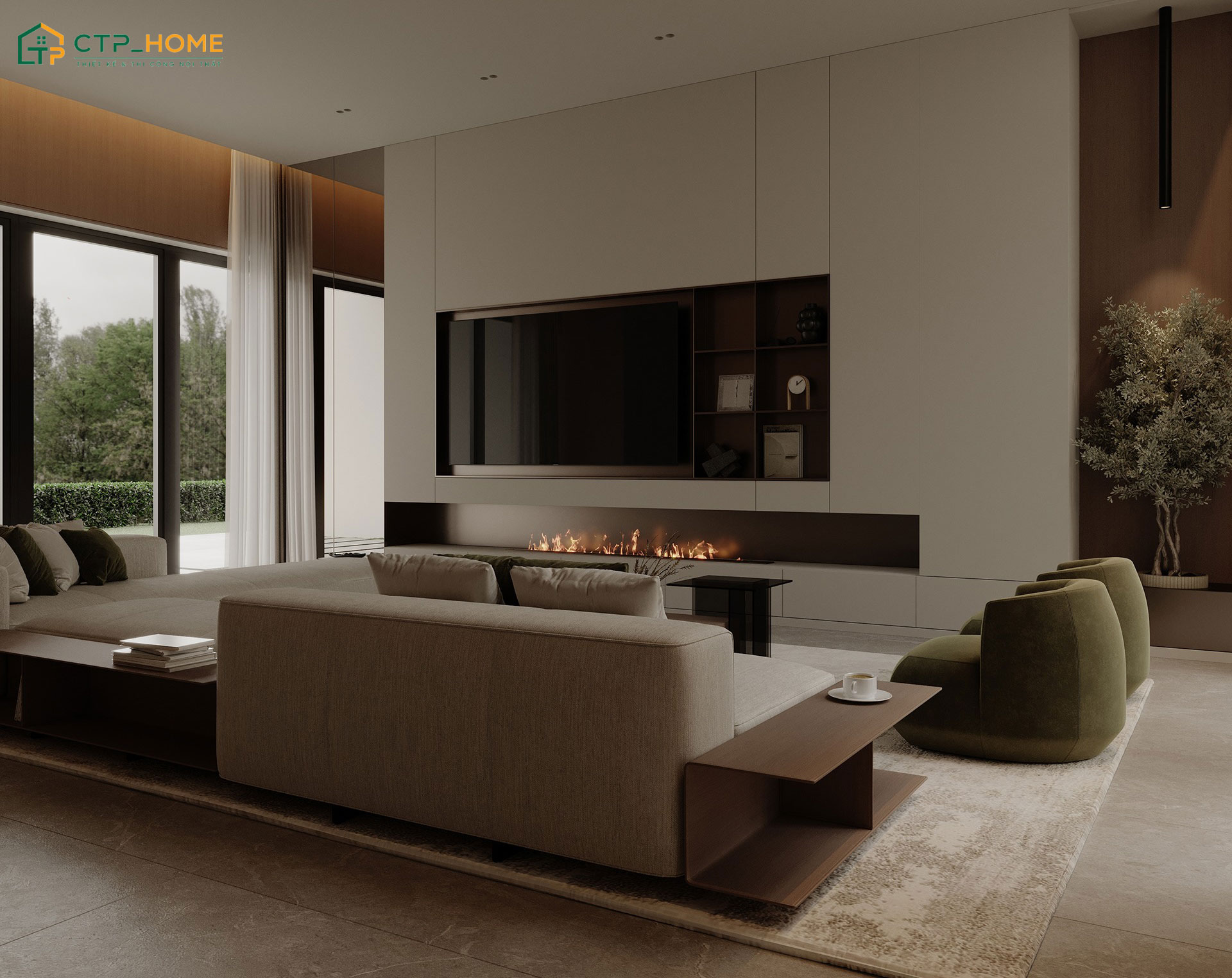 Màu sắc và chất liệu sử dụng sẽ quyết định rất nhiều đến diện mạo của không gian phòng khách