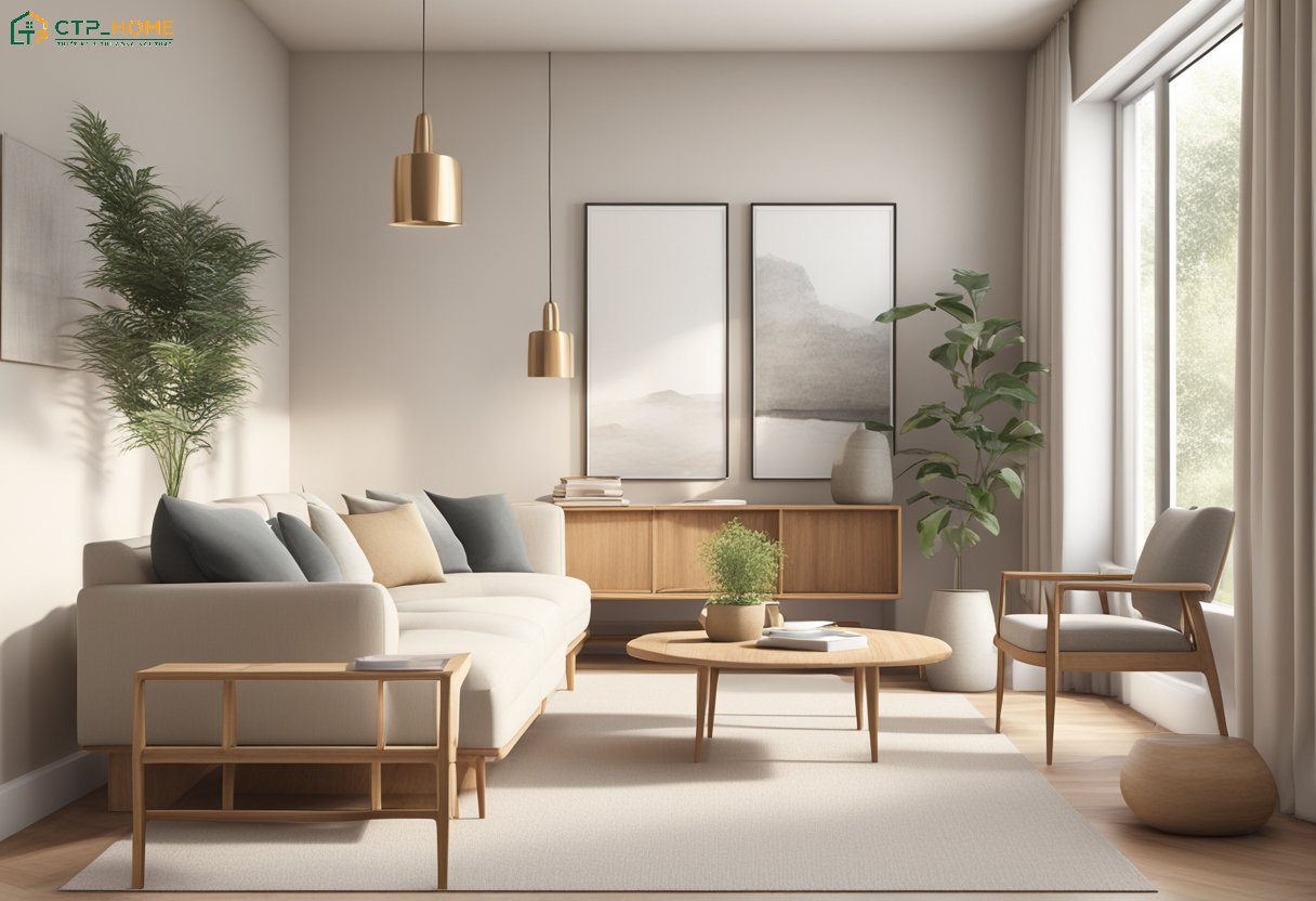 Tận dụng ánh sáng tự nhiên kết hợp với gam màu nhẹ nhàng sẽ giúp tạo cảm giác rộng rãi hơn cho phòng khách nhỏ