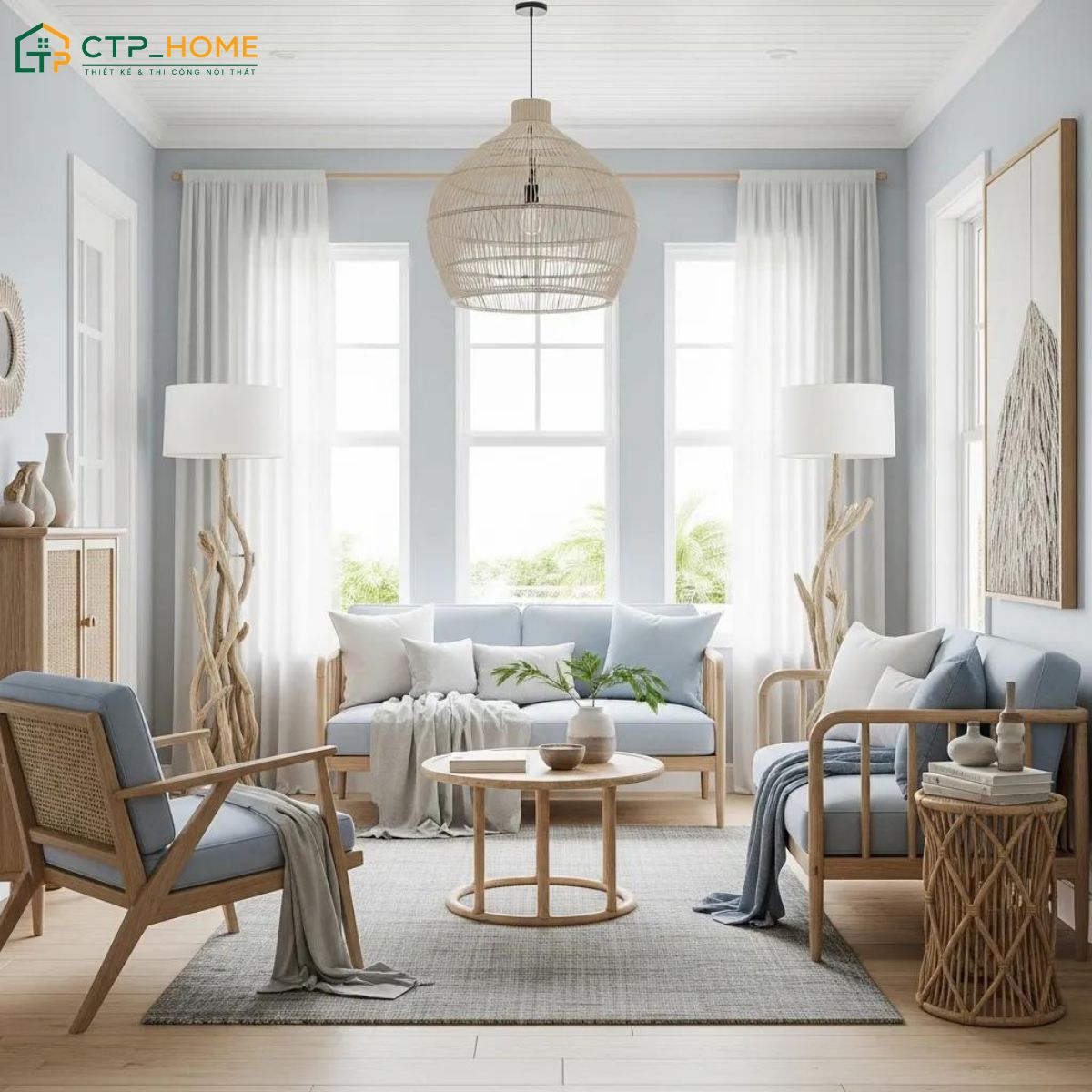 Việc sử dụng các vật liệu tự nhiên sẽ giúp tạo nên nét mộc mạc đặc trưng của phòng khách kiểu Nhật cổ
