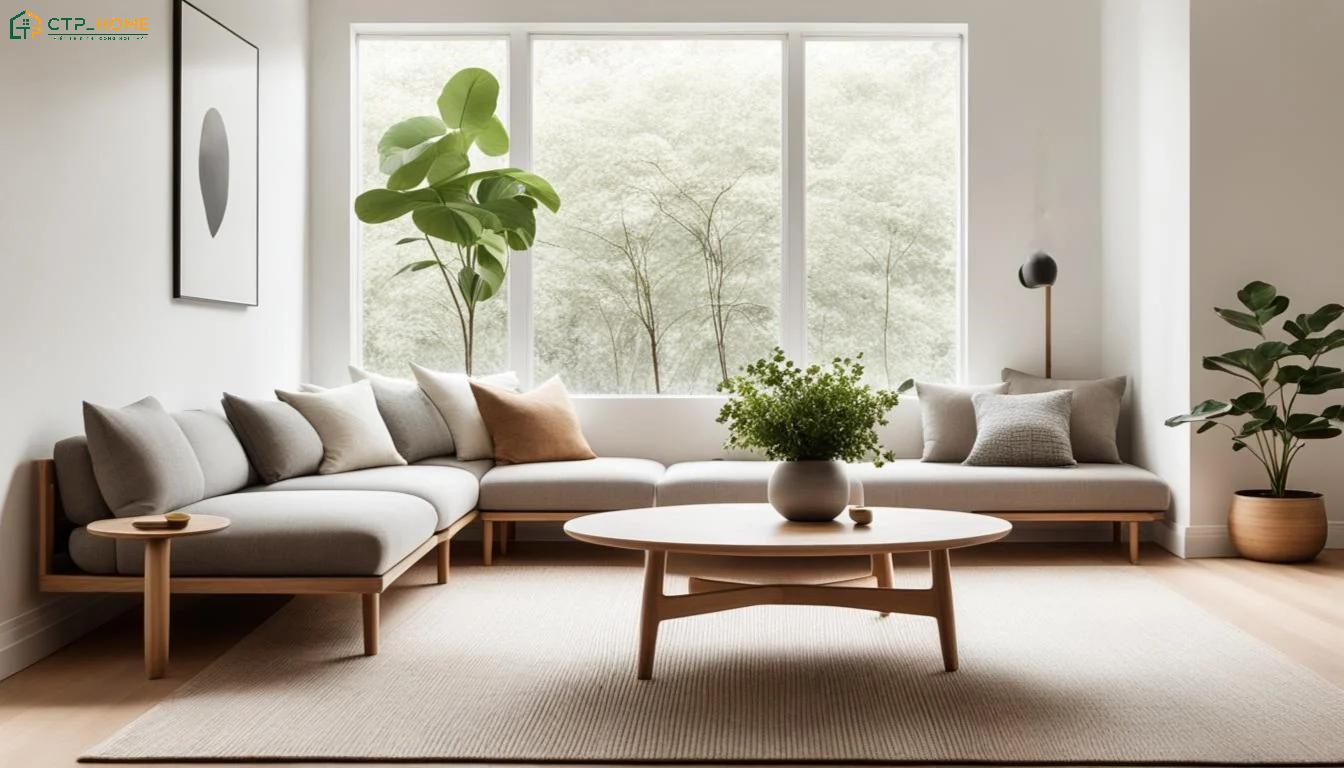 Gỗ tự nhiên sẽ được sử dụng làm chất liệu chủ đạo để đem đến cảm giác ấm áp và gần gũi cho phòng khách