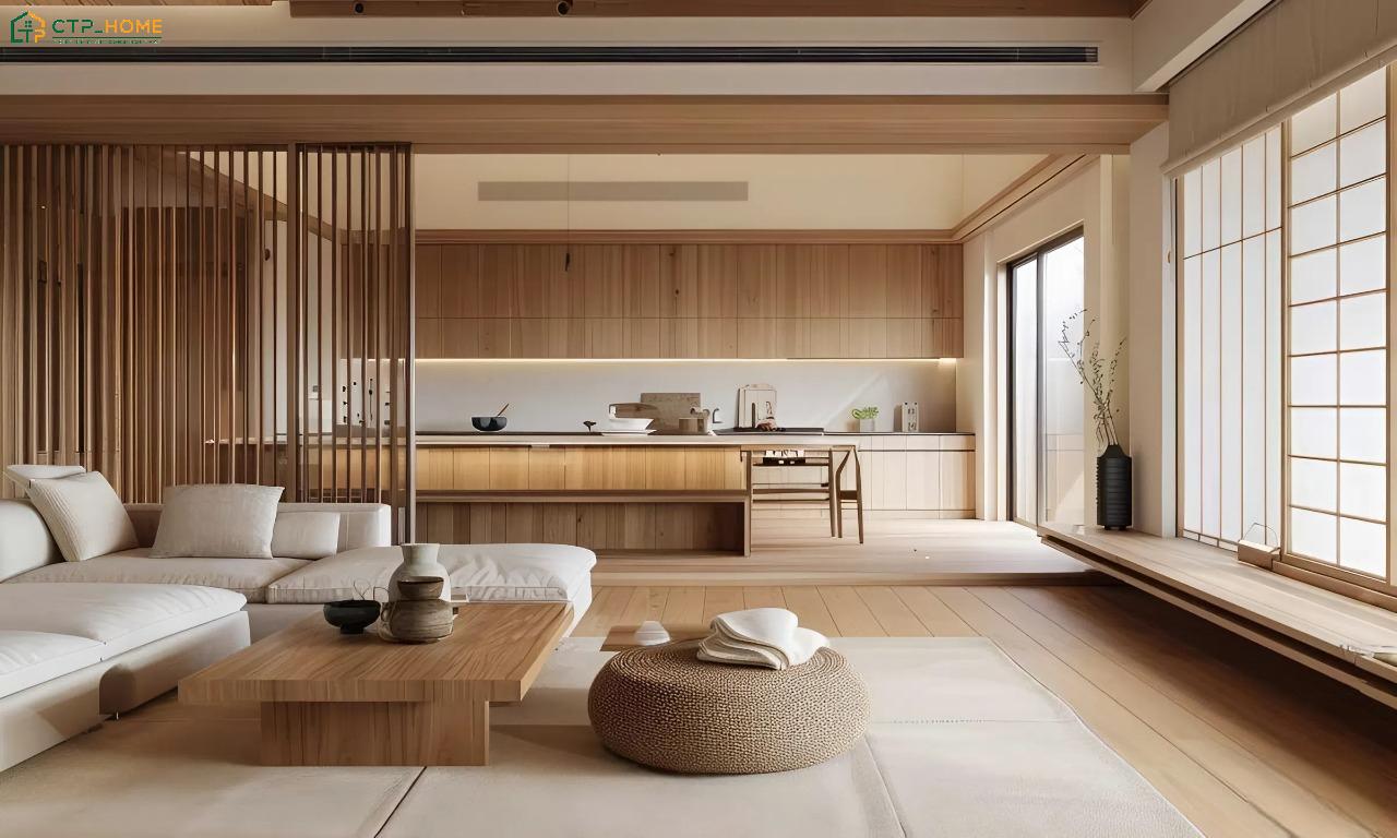 Việc kết hợp màu nâu với ánh sáng tự nhiên sẽ đem đến một không gian vừa gần gũi vừa dễ chịu