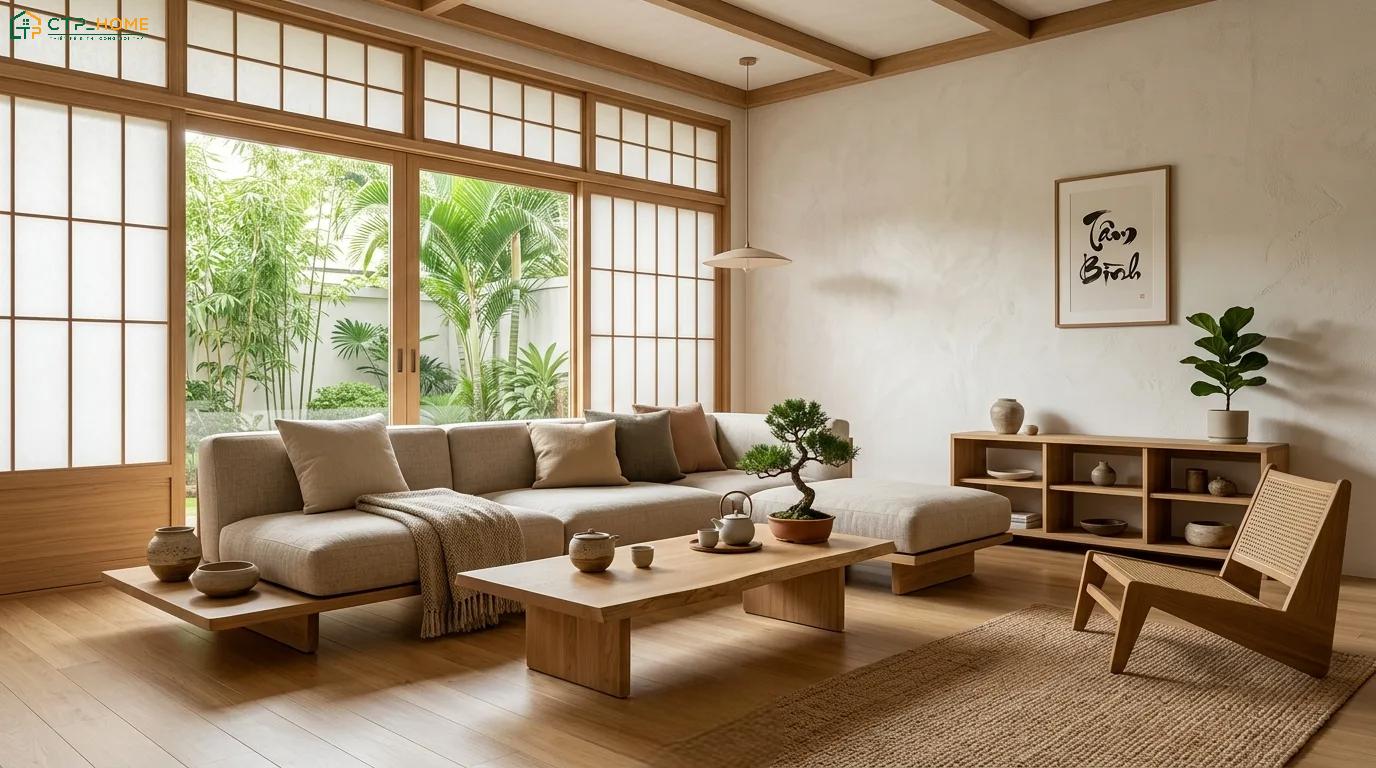 CTP Home chuyên cung cấp dịch vụ thiết kế phòng khách Nhật Bản đẹp với chất lượng đảm bảo