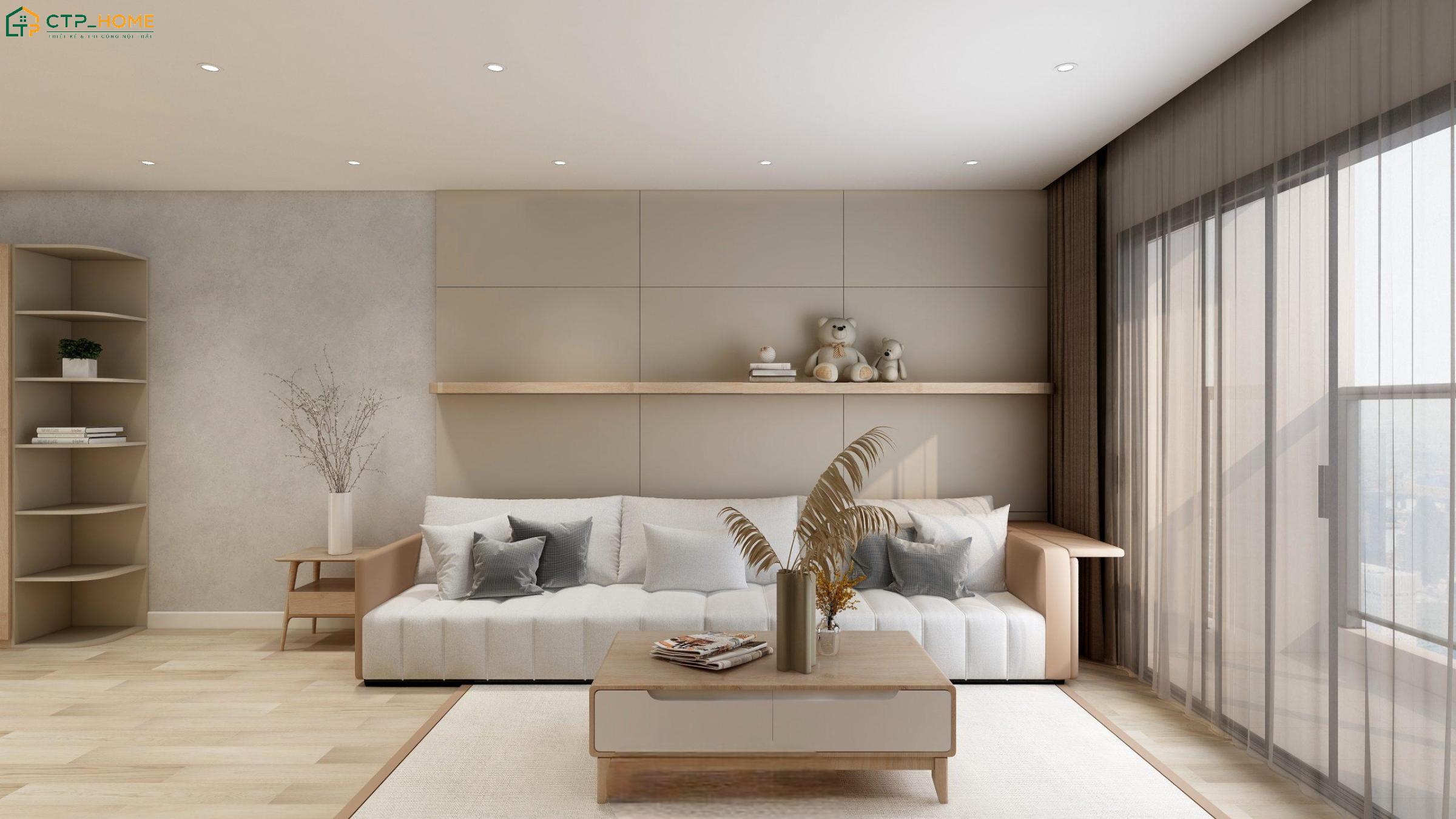 Chiếu Tatami là nét đặc trưng của phòng khách kiểu Nhật đơn giản giúp tạo cảm giác gần gũi và ấm cúng