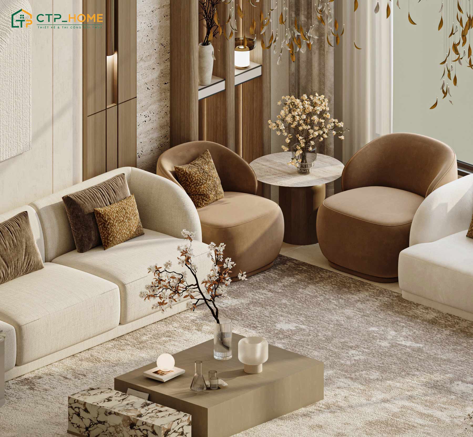 CTP Home sẽ không sử dụng màu sắc sặc sỡ để gây chú ý mà sẽ chọn bảng màu mộc mạc và gần gũi