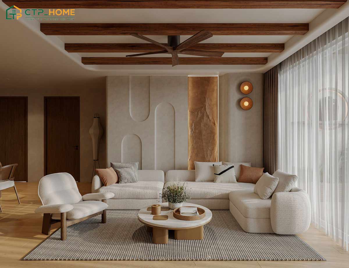 Mẫu phòng khách Bắc Âu cho chung cư sẽ tận dụng tối đa ánh sáng tự nhiên để đảm bảo sự thông thoáng