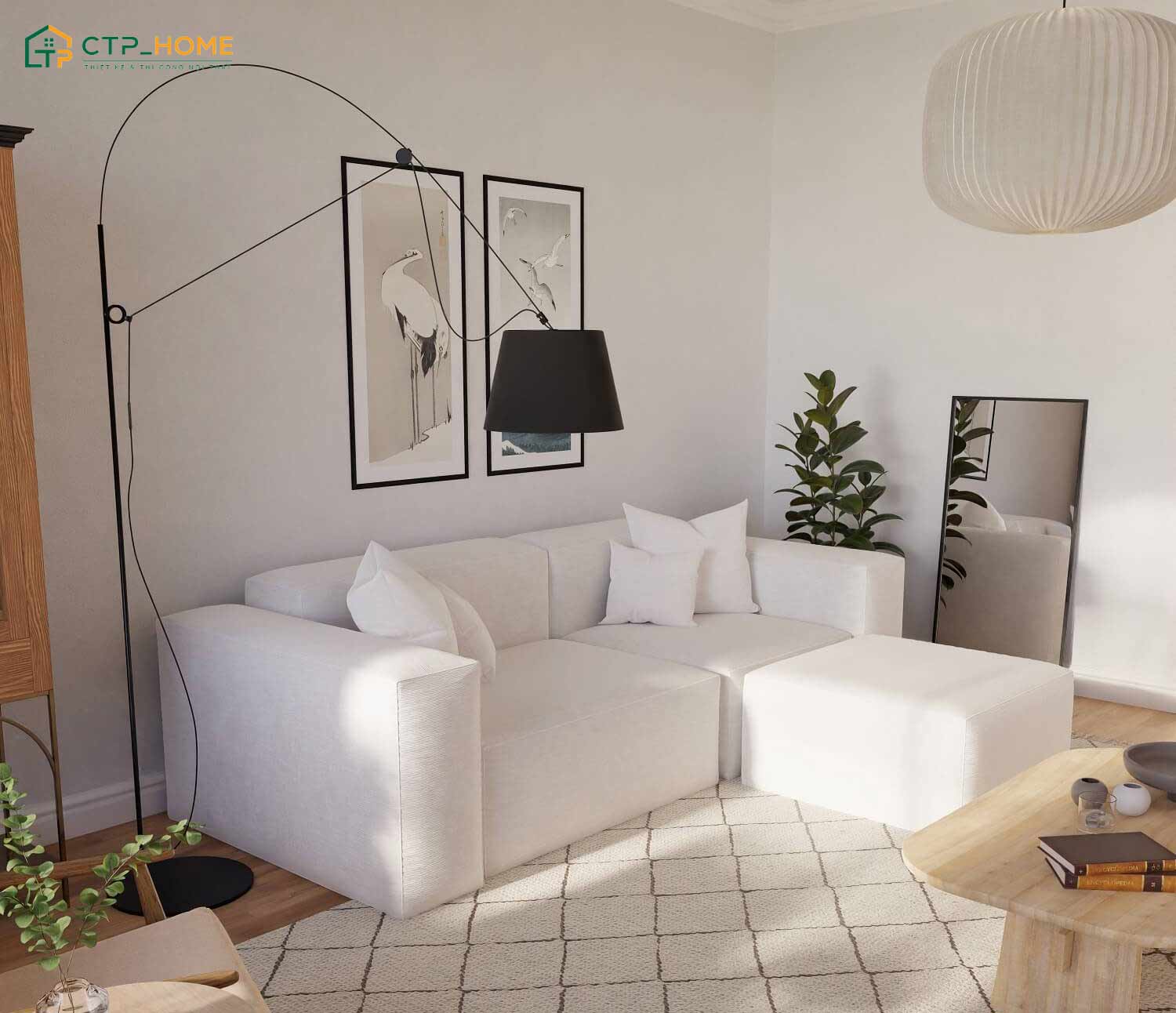 Đặc trưng dễ thấy nhất của phòng khách Scandinavian chính là ưu tiên sự tối giản trong lựa chọn nội thất