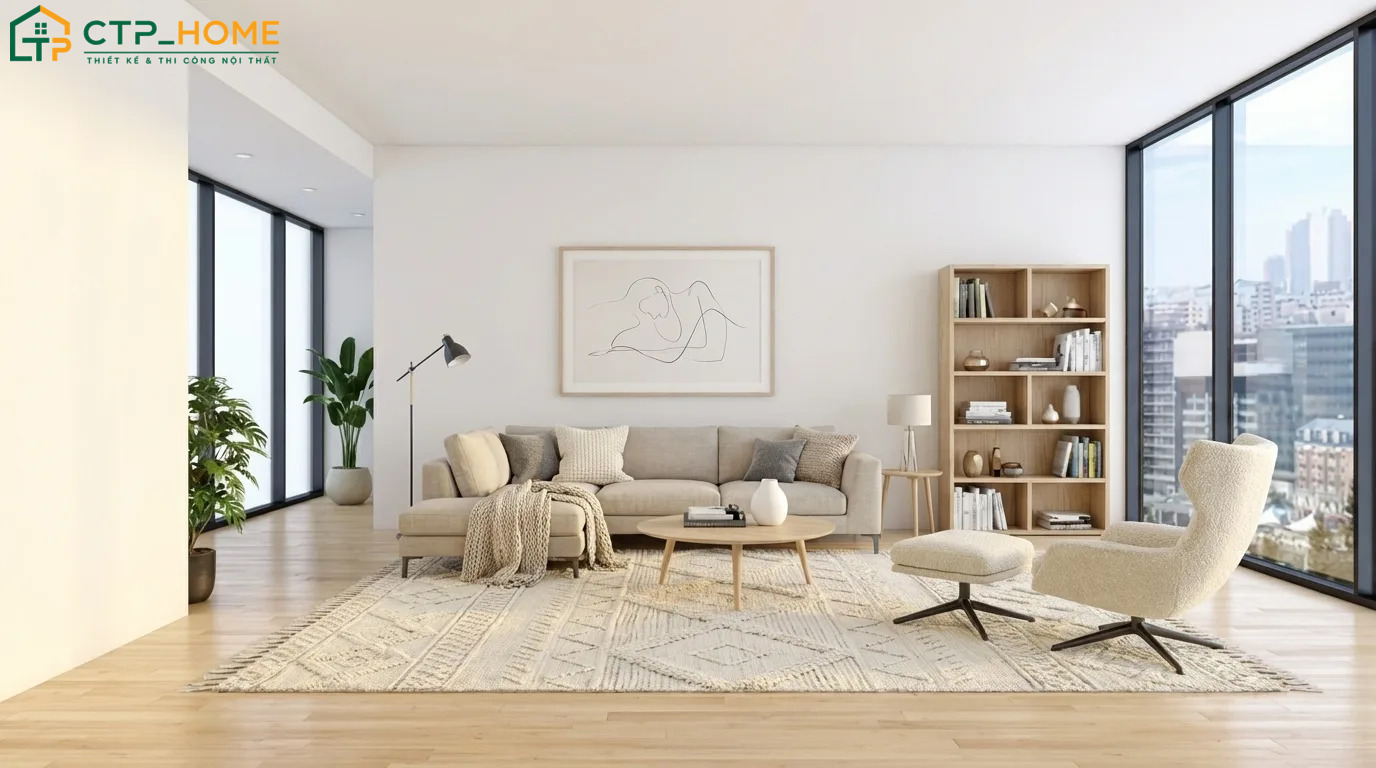 CTP Home là đơn vị thiết kế phòng khách Hàn Quốc đáp ứng nhu cầu sử dụng của nhiều gia chủ