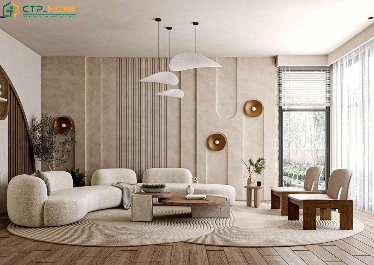 Sử dụng nội thất phù hợp cho phòng khách kiểu Hàn giúp đảm bảo sự tiện nghi khi sử dụng