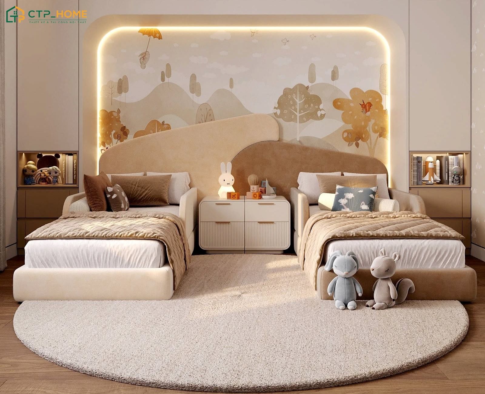 50+ Mẫu thiết kế phòng ngủ 2 giường đẹp, hiện đại và đầy đủ tiện nghi