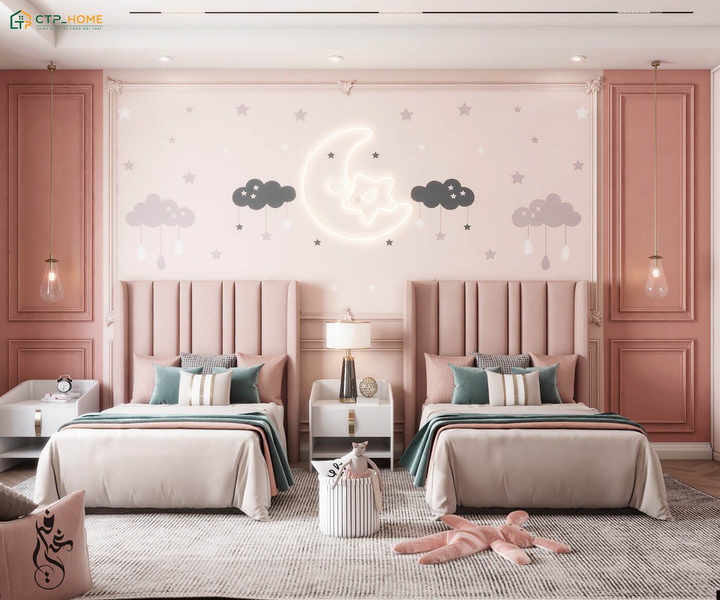 Những tone màu pastel nhẹ nhàng như hồng, kem hoặc be sẽ phù hợp với sở thích của các bé gái