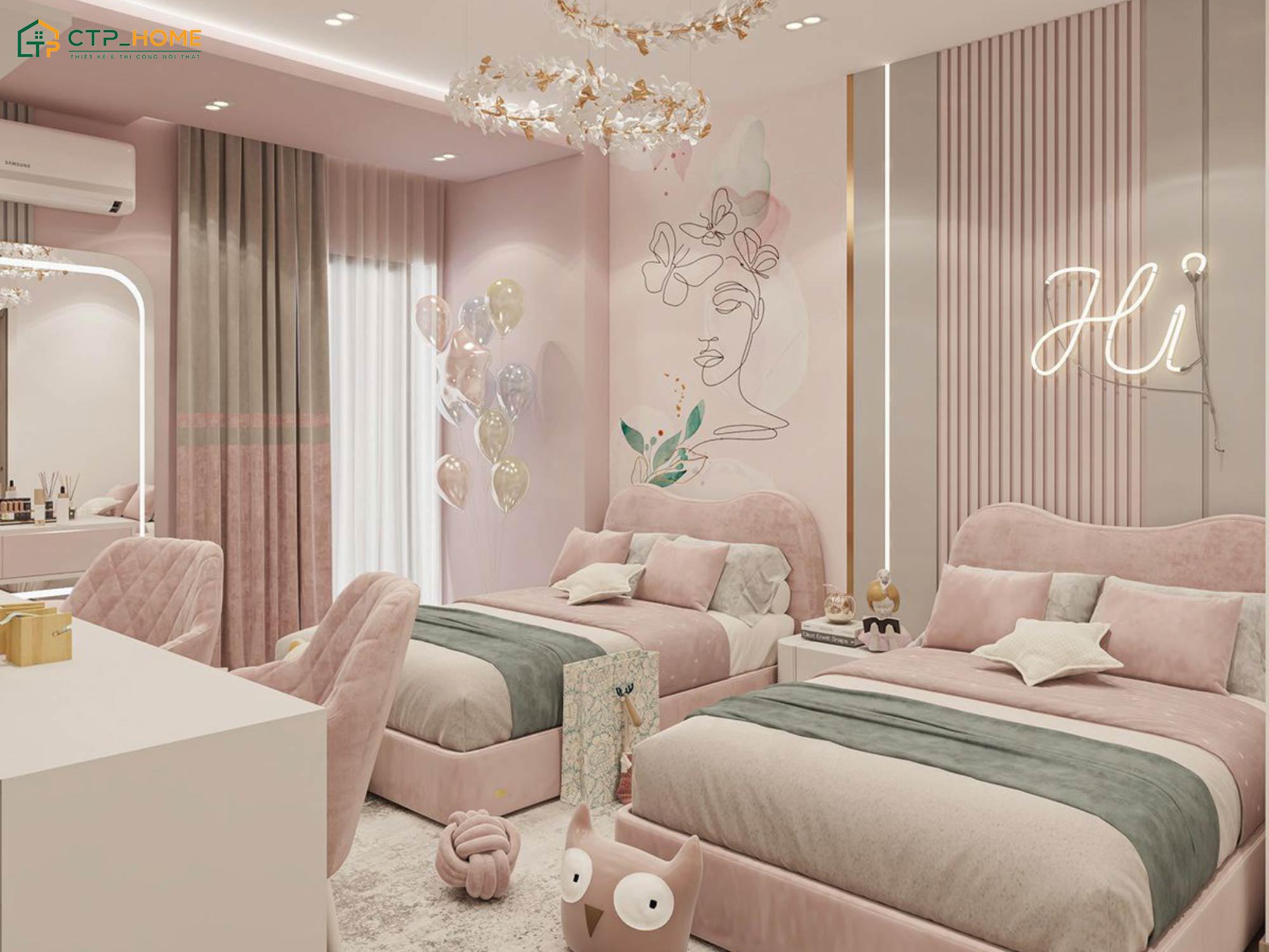 Các chi tiết trang trí nhỏ xinh sẽ được đặt trong không gian phòng ngủ để thu hút sự chú ý của trẻ