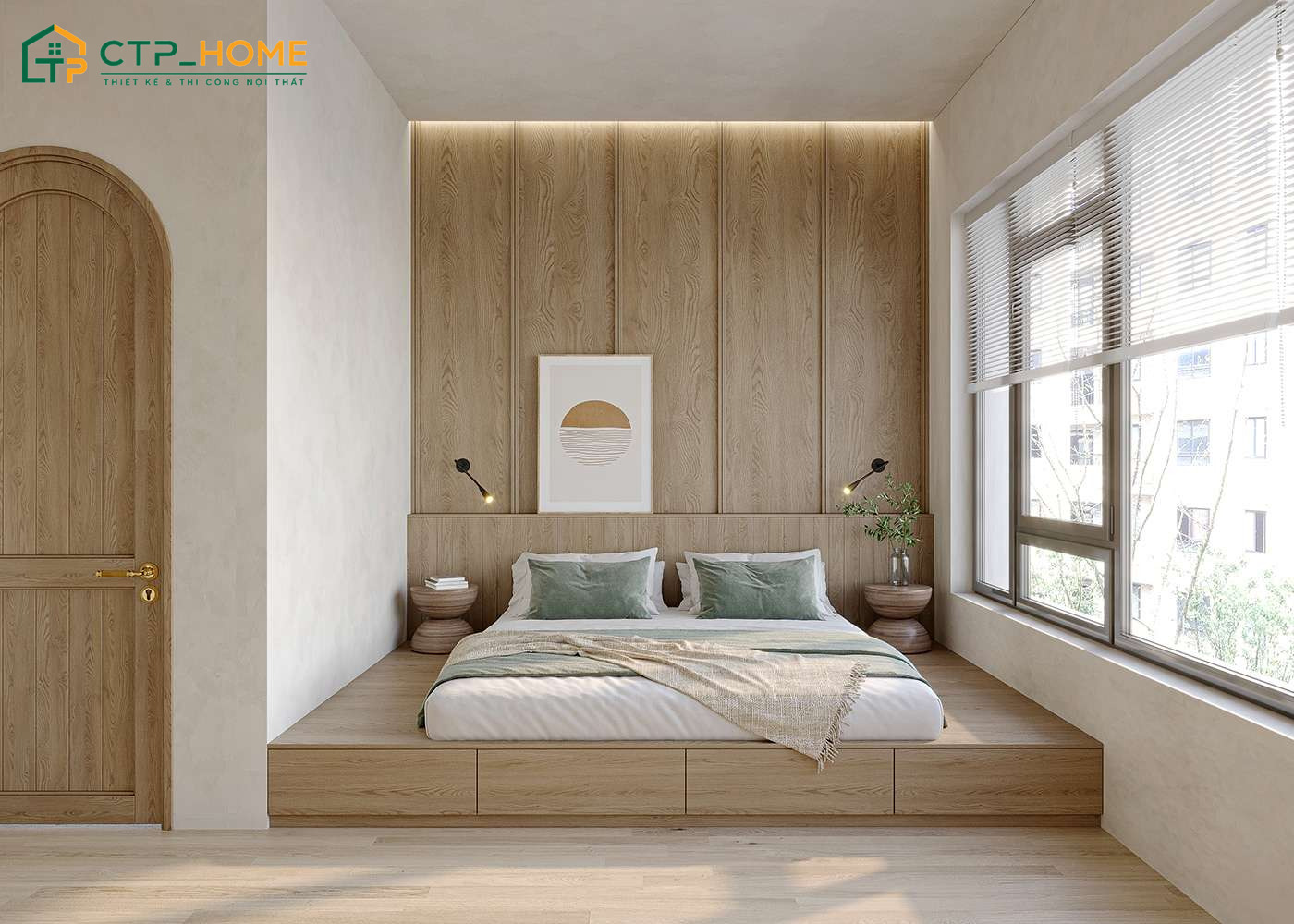 Việc kết hợp nội thất hiện đại sẽ giúp tăng khả năng lưu trữ mà vẫn giữ được vẻ tối giản đặc trưng