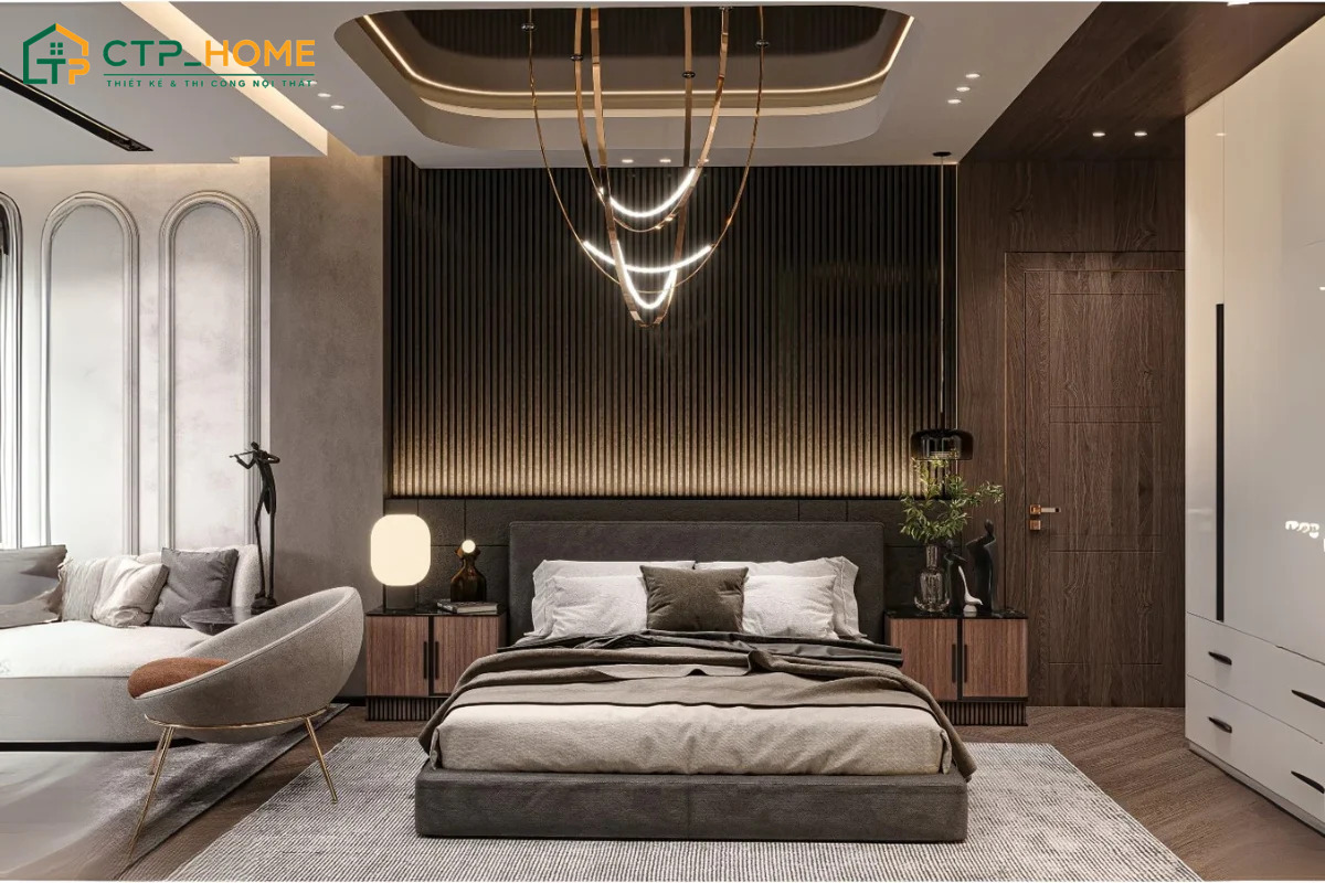 Mẫu phòng ngủ phong cách Nhật Bản sang trọng sẽ sử dụng gỗ tự nhiên cùng cách bố trí nội thất khéo léo