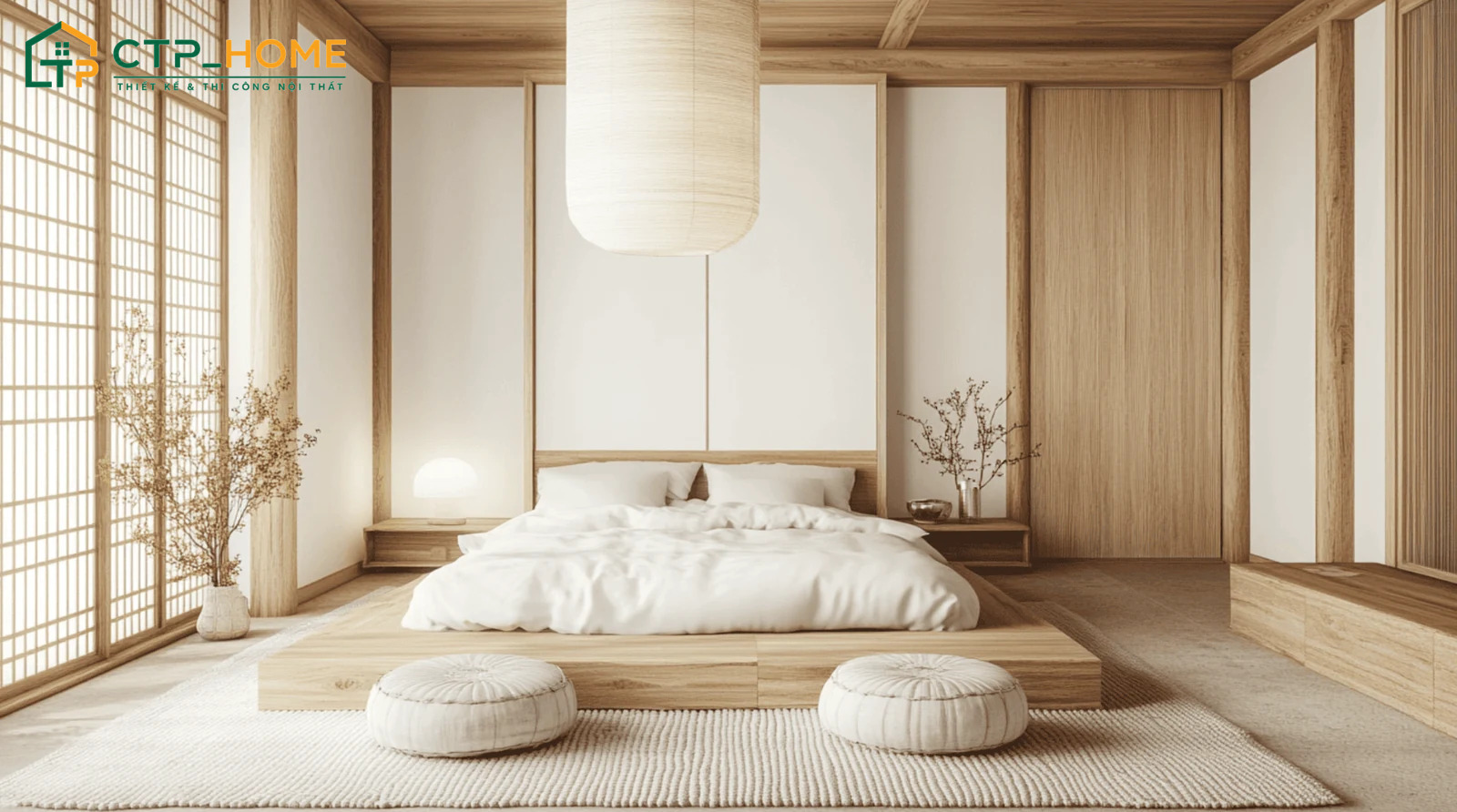 Khi thiết kế phòng ngủ đơn giản kiểu Nhật thì phải đảm bảo sự cân bằng giữa công năng, thẩm mỹ và sự tiện nghi