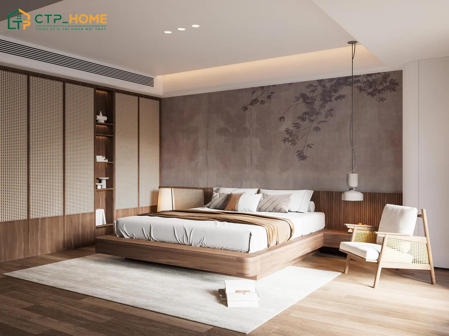 Phòng ngủ tối giản kiểu Nhật thường ưu tiên các món đồ trang trí tối giản để đảm bảo sự hài hòa