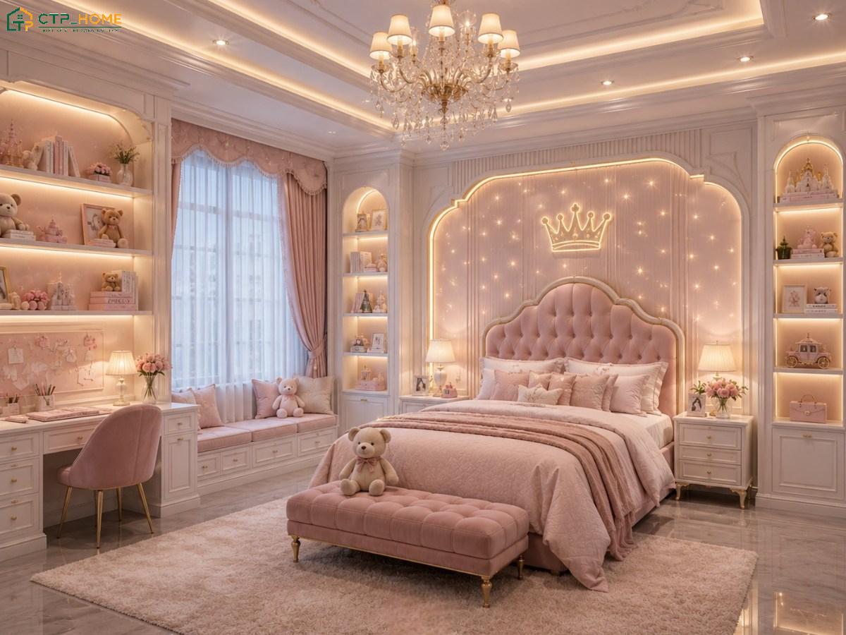 Lựa chọn tấm thảm lông mềm mại để giúp tạo điểm nhấn tinh tế cho phòng ngủ đẹp màu hồng