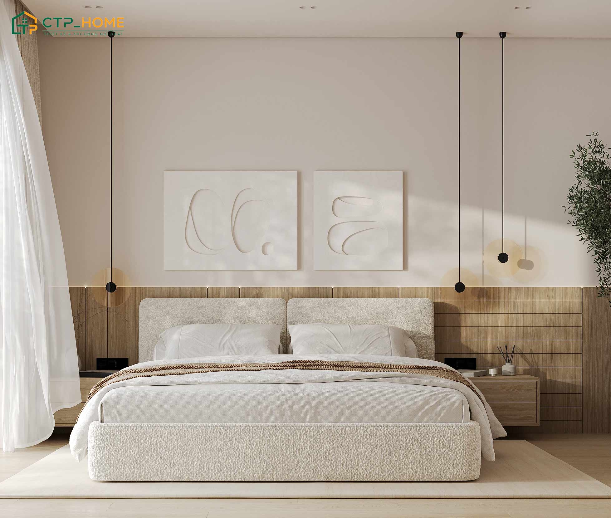 Mẫu phòng ngủ tone trắng phong cách Bắc Âu tạo dấu ấn với vẻ đẹp đơn giản nhưng vẫn có chiều sâu