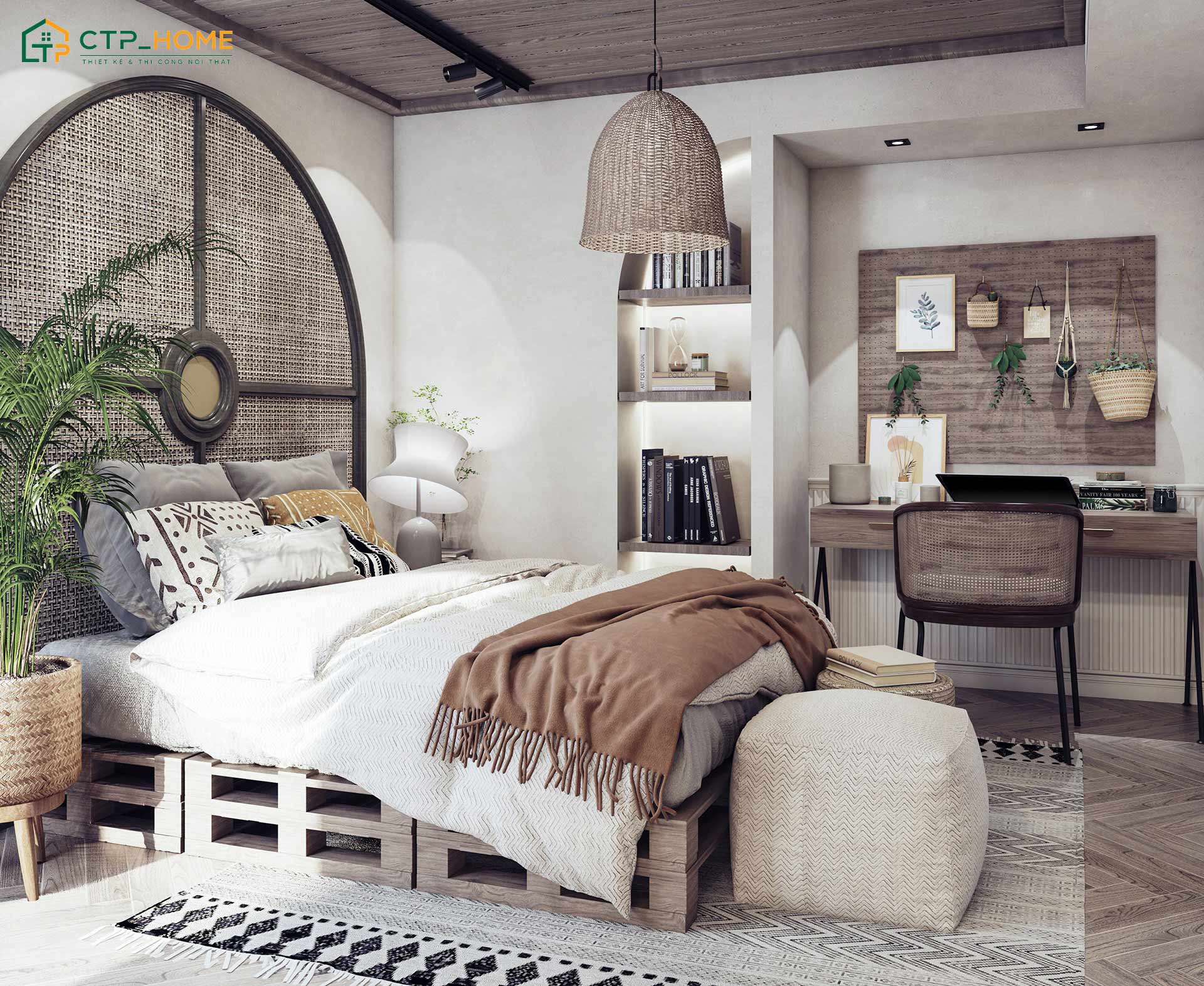 Mẫu phòng ngủ tone màu trắng phong cách Vintage thường sử dụng các món đồ hoài niệm