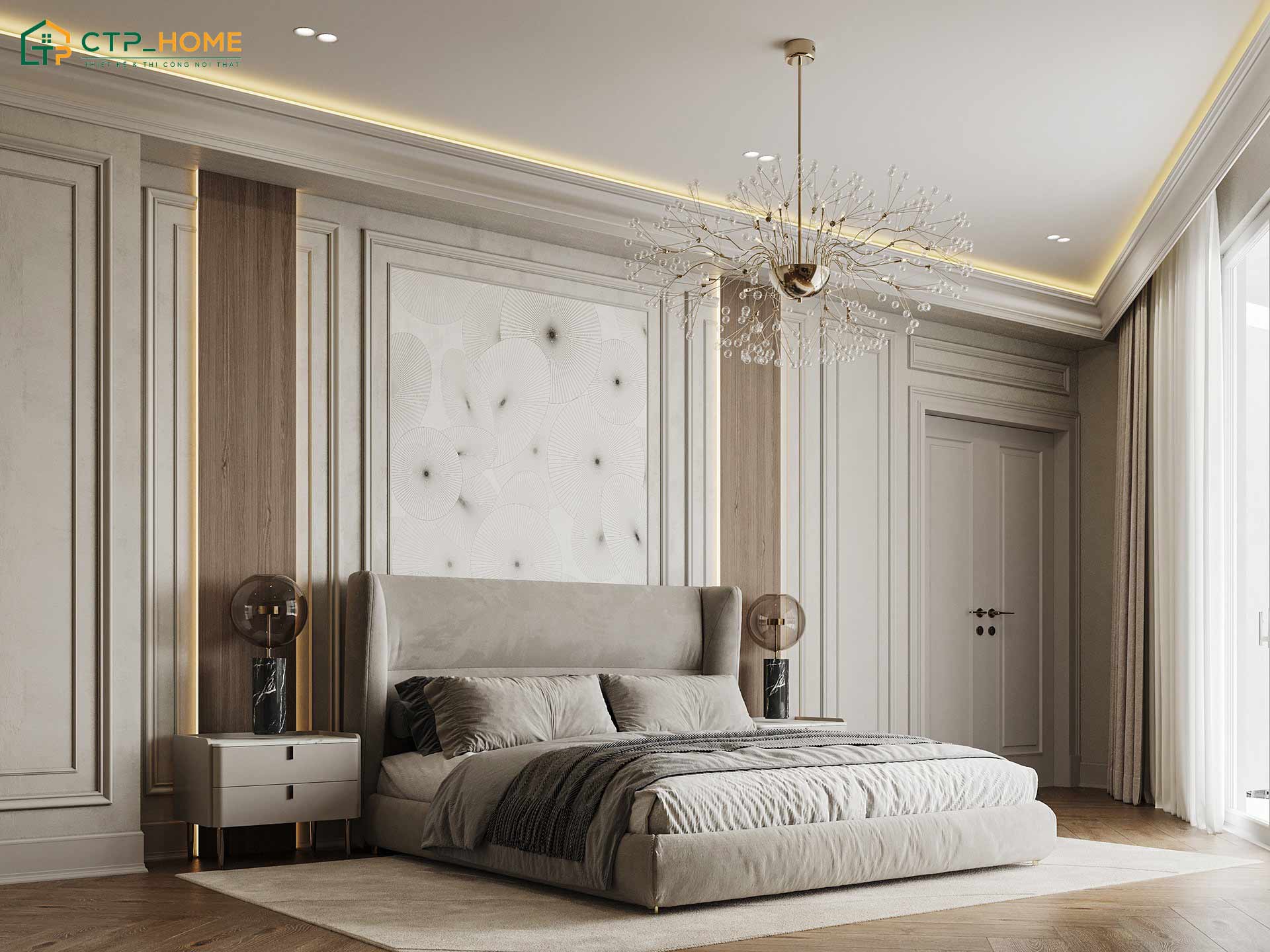 Mẫu phòng ngủ Master màu trắng sẽ tận dụng ánh sáng tự nhiên để giúp căn phòng luôn thông thoáng