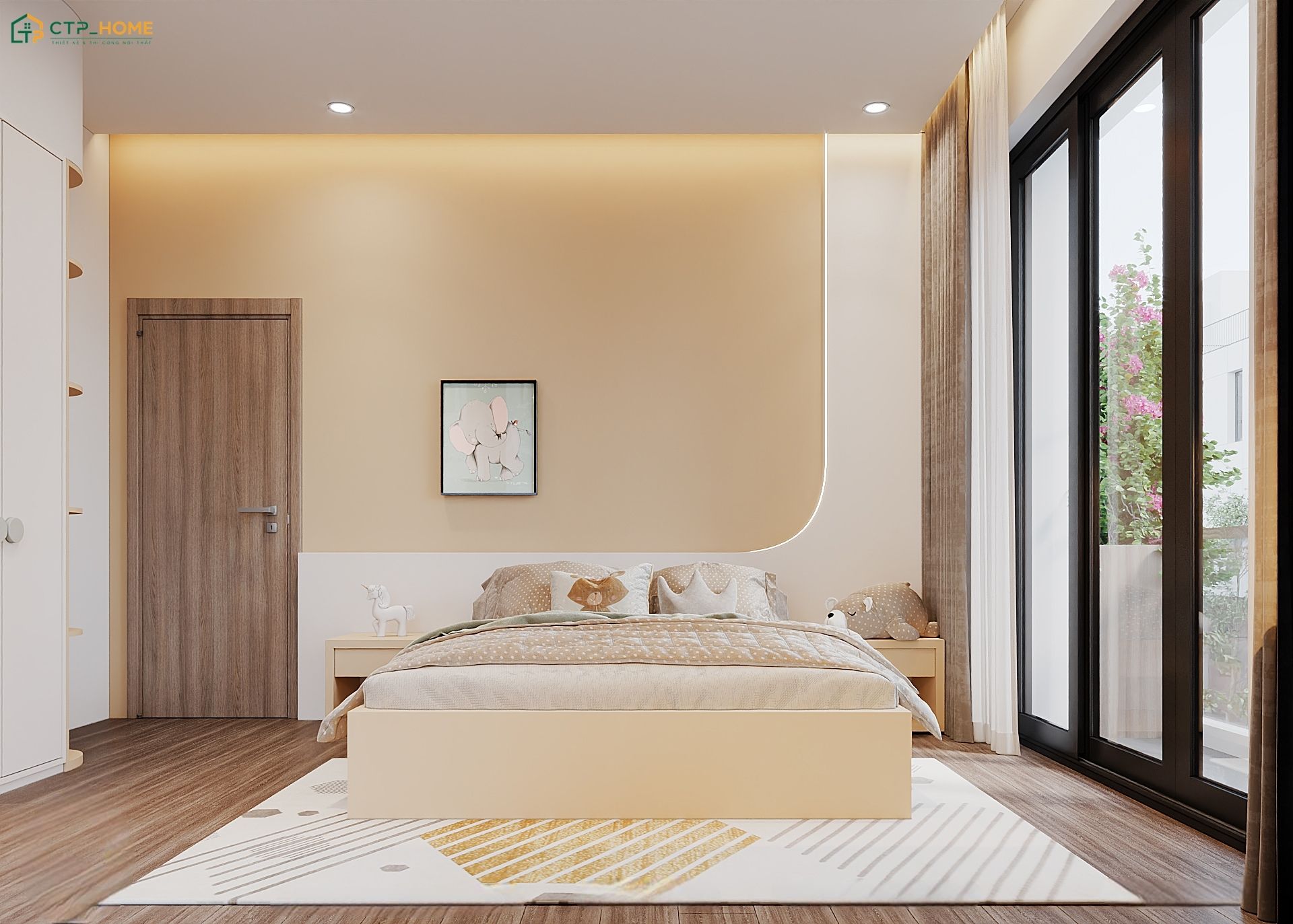 Việc kết hợp màu vàng kem cùng đồ decor màu trắng sẽ tạo cảm giác thoải mái cho không gian nghỉ ngơi