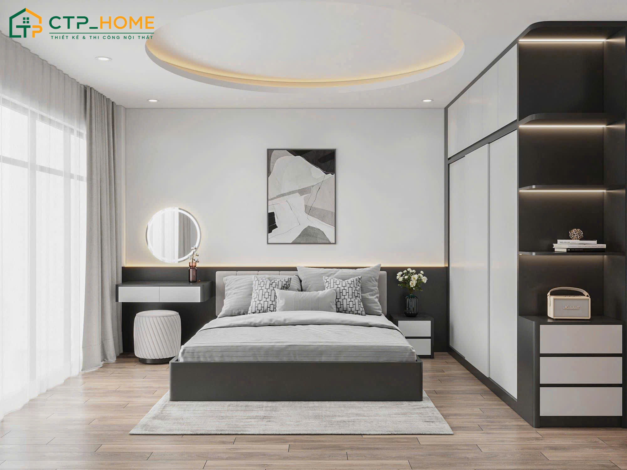 CTP Home là đơn vị thiết kế thiết kế phòng ngủ tone xám được nhiều gia chủ lựa chọn