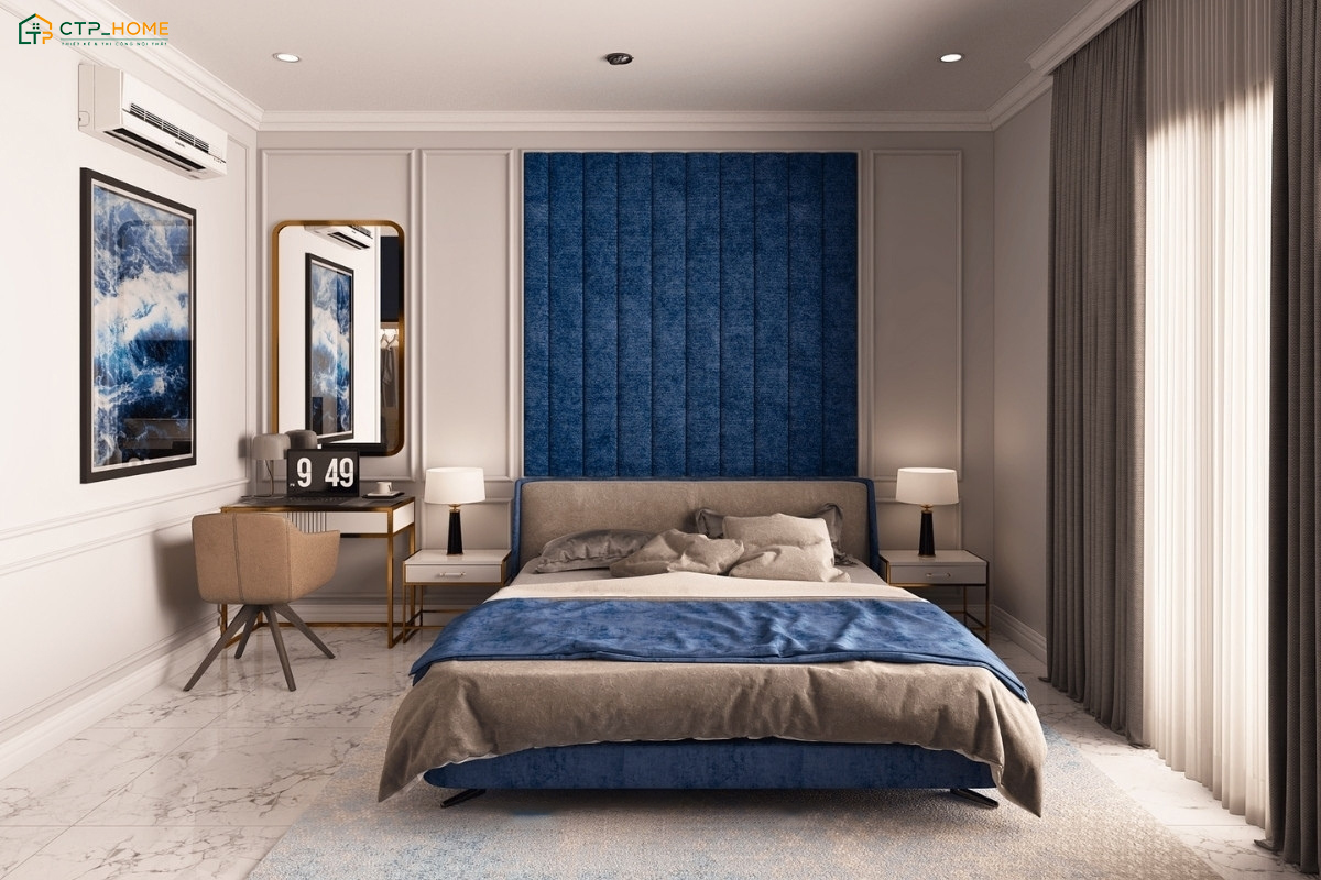 Một số lưu ý quan trọng gia chủ cần nắm rõ khi thiết kế nội thất phòng ngủ màu xanh dương