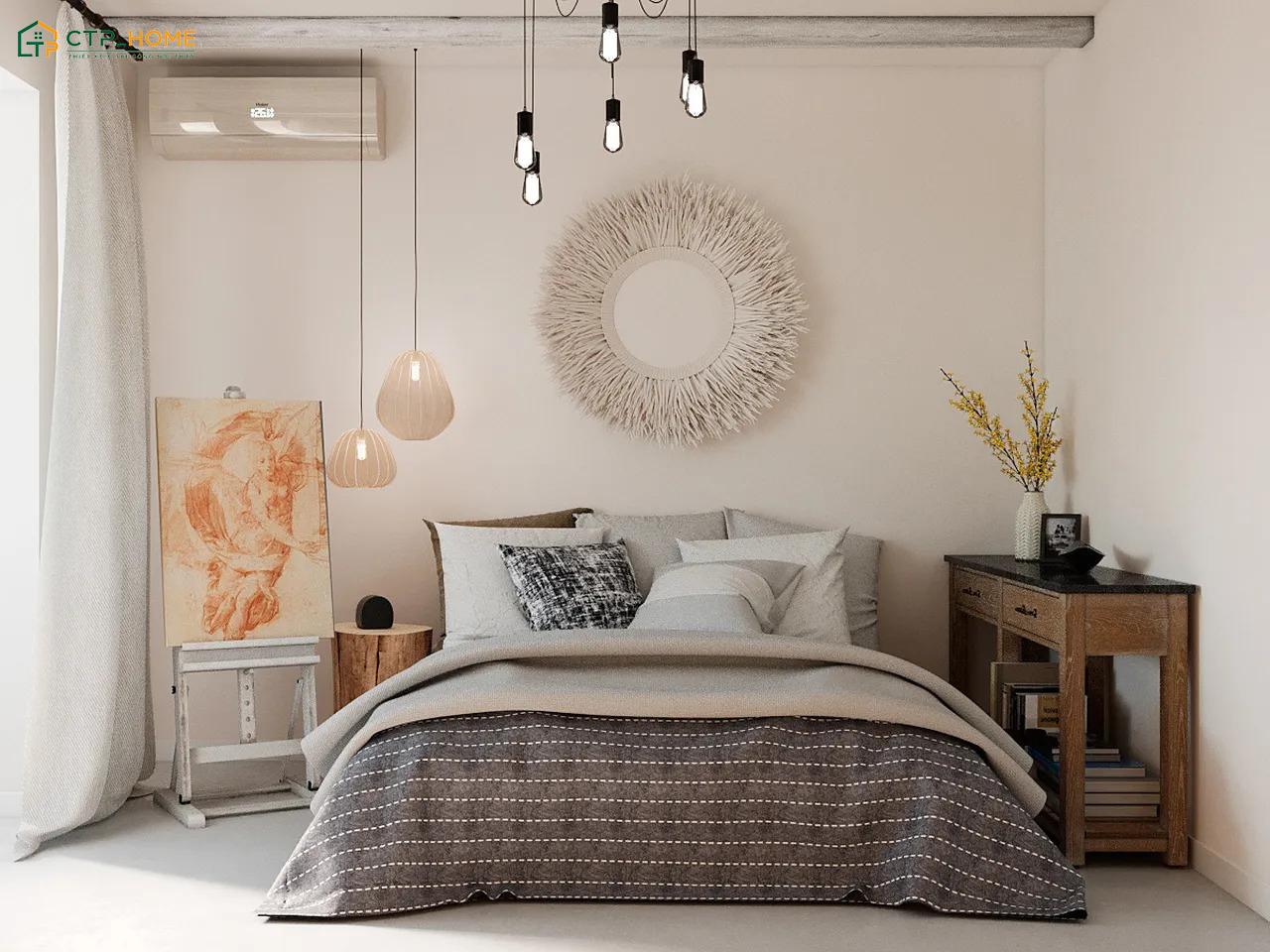 Mẫu phòng ngủ phong cách Địa Trung Hải tối giản sẽ đem đến cảm giác gọn gàng và thông thoáng