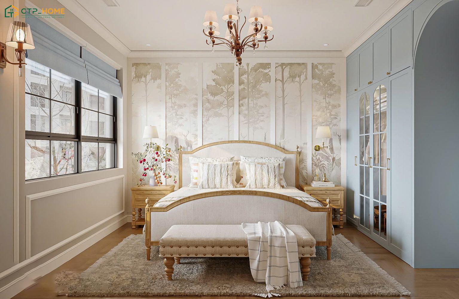 Mẫu dự án thiết kế phòng ngủ phong cách Địa Trung Hải nhẹ nhàng, thanh lịch do CTP Home thực hiện