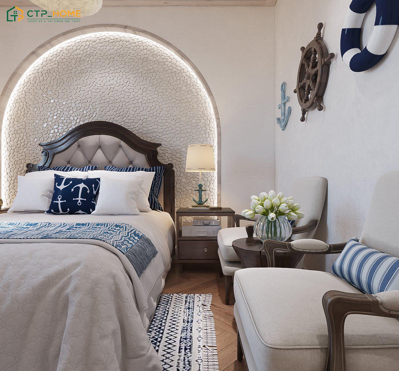 CTP Home là đơn vị thiết kế nội thất phòng ngủ Địa Trung Hải chất lượng và giá tốt