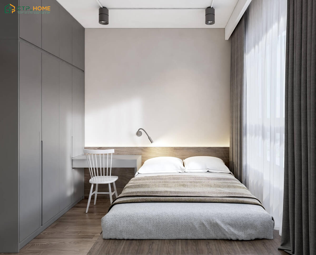Mẫu phòng ngủ tối giản 5m2 - 8m2 sẽ chỉ sử dụng đồ nội thất cần thiết và có kích thước nhỏ gọn