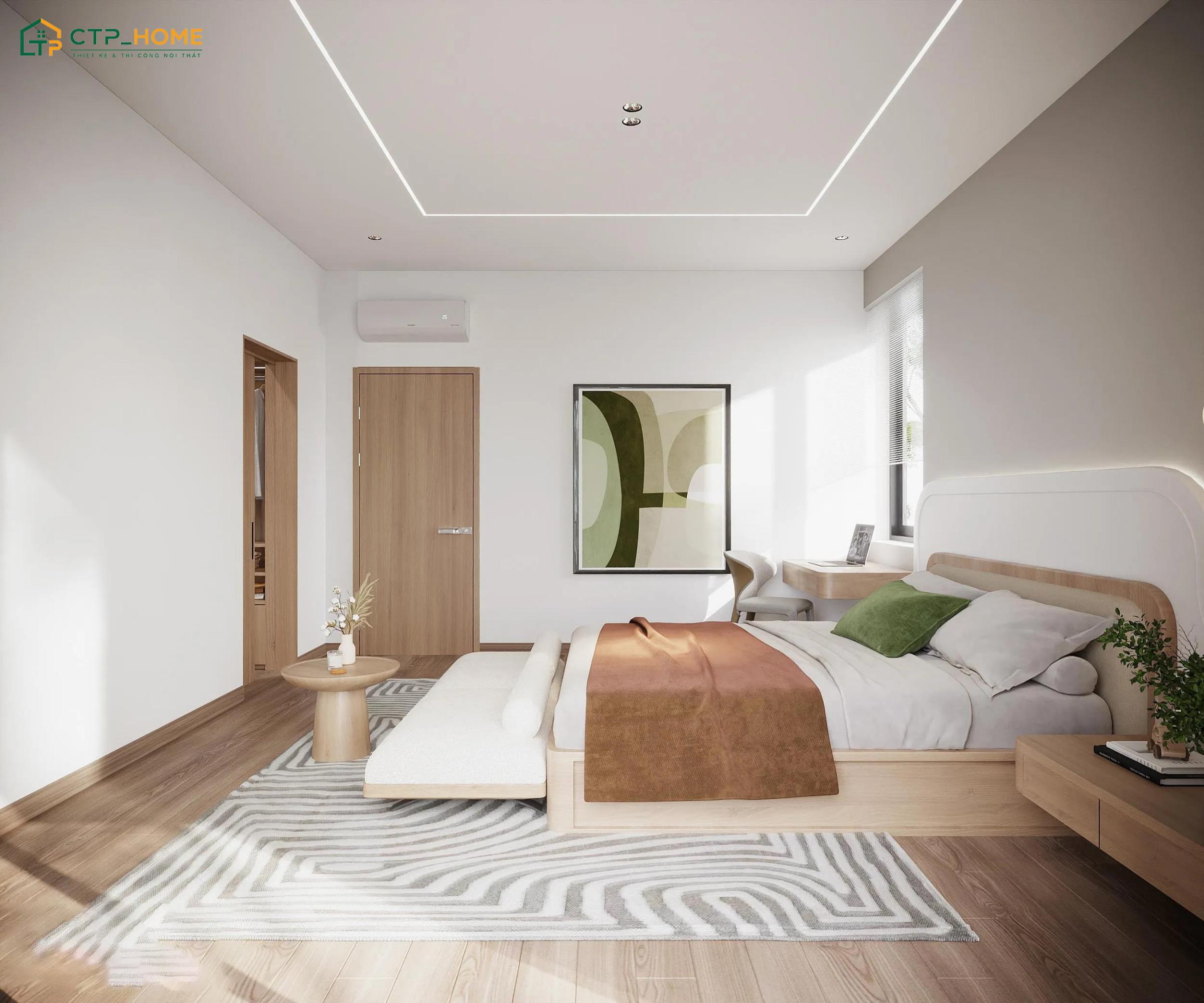 Mẫu thiết kế nội thất phòng ngủ phong cách tối giản 15m2 - 20m2 sẽ ưu tiên tận dụng ánh sáng tự nhiên