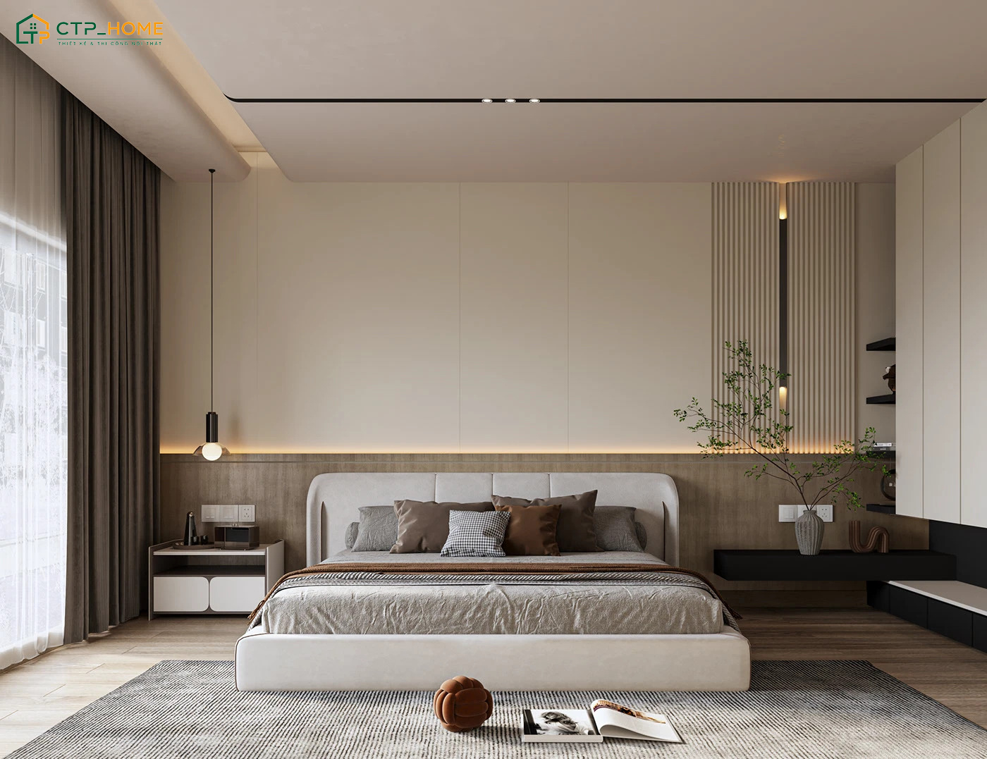 Khi thiết kế phòng ngủ tối giản thì chỉ nên sử dụng những món đồ nội thất cần thiết