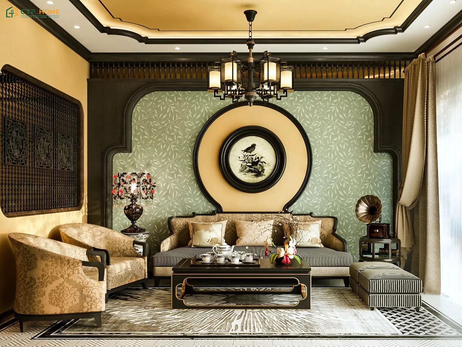 Thiết kế nội thất biệt thự Indochine sẽ ưu tiên các vật liệu truyền thống nhưng vẫn đáp ứng tốt nhu cầu sử dụng
