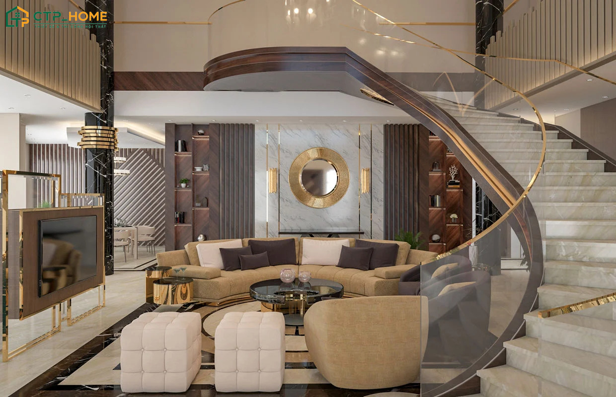 Mẫu thiết kế nội thất biệt thự Modern Luxury thu hút với vẻ đẹp tối giản, thanh lịch nhưng vẫn toát lên sự sang trọng