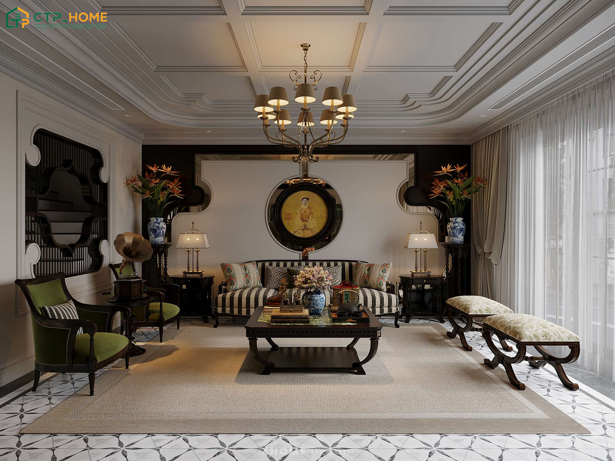 Mẫu thiết kế nội thất biệt thự Hybrid Luxury sẽ kết hợp nhiều phong cách khác nhau để tạo nên một không gian độc đáo