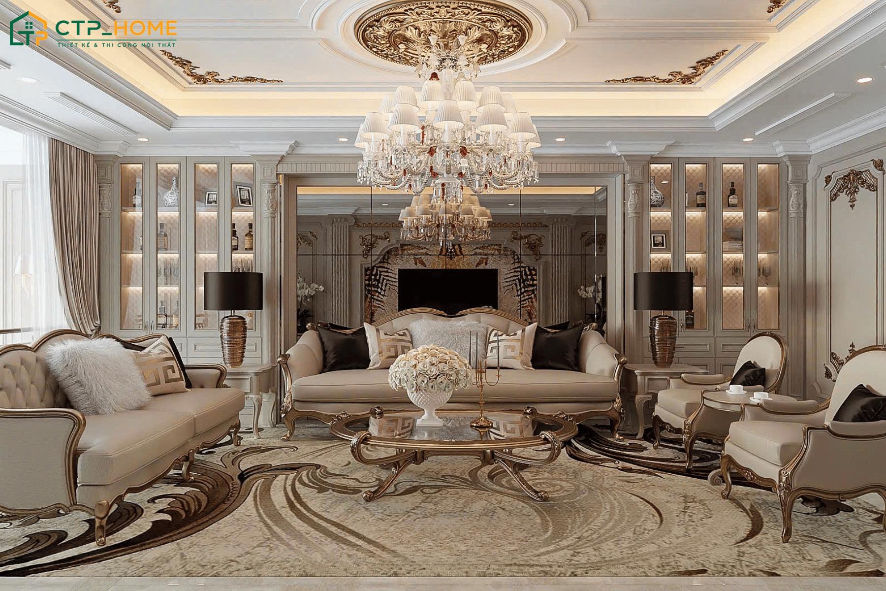 Việc sử dụng các vật liệu cao cấp sẽ giúp nâng tầm giá trị thẩm mỹ cho mẫu thiết kế nội thất biệt thự Luxury