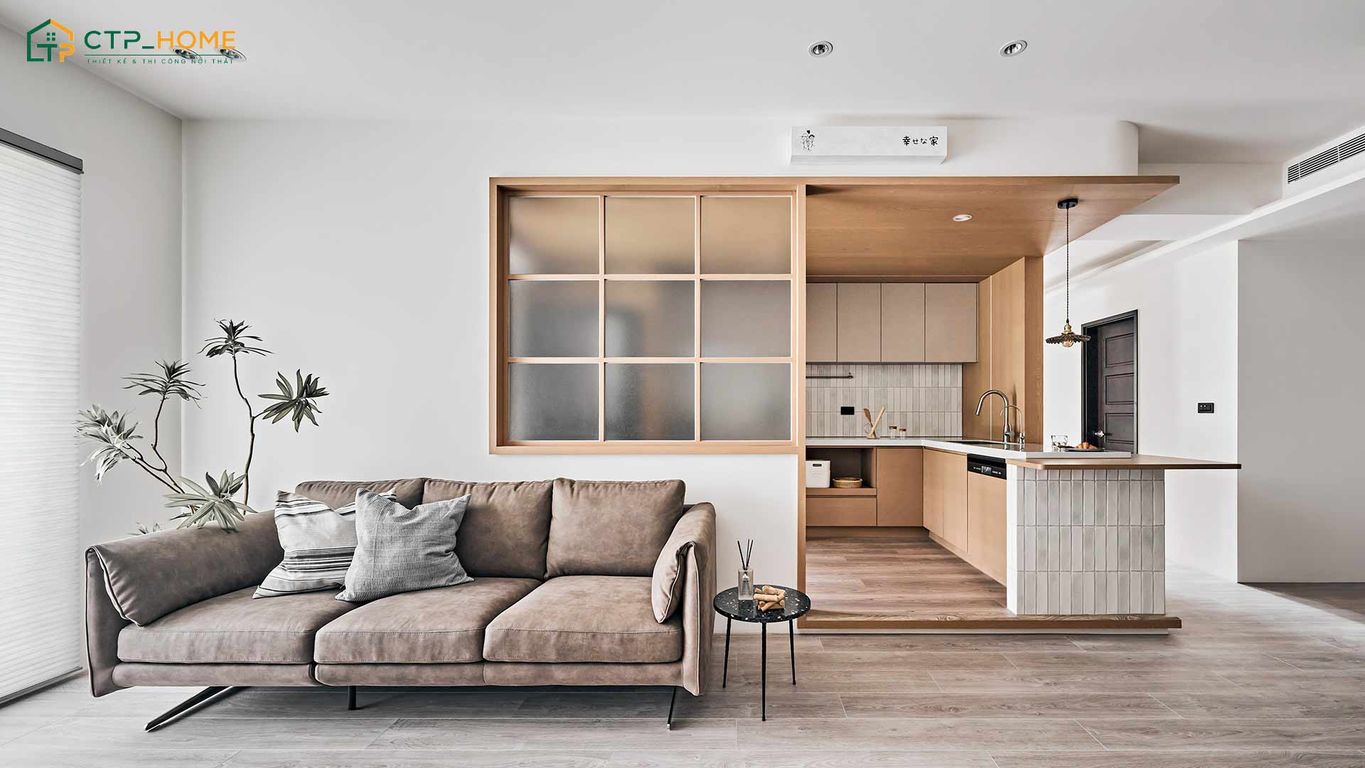 Mẫu dự án thiết kế nội thất chung cư phong cách Nhật Bản của Anh Hưng được bố trí thêm các chi tiết hiện đại