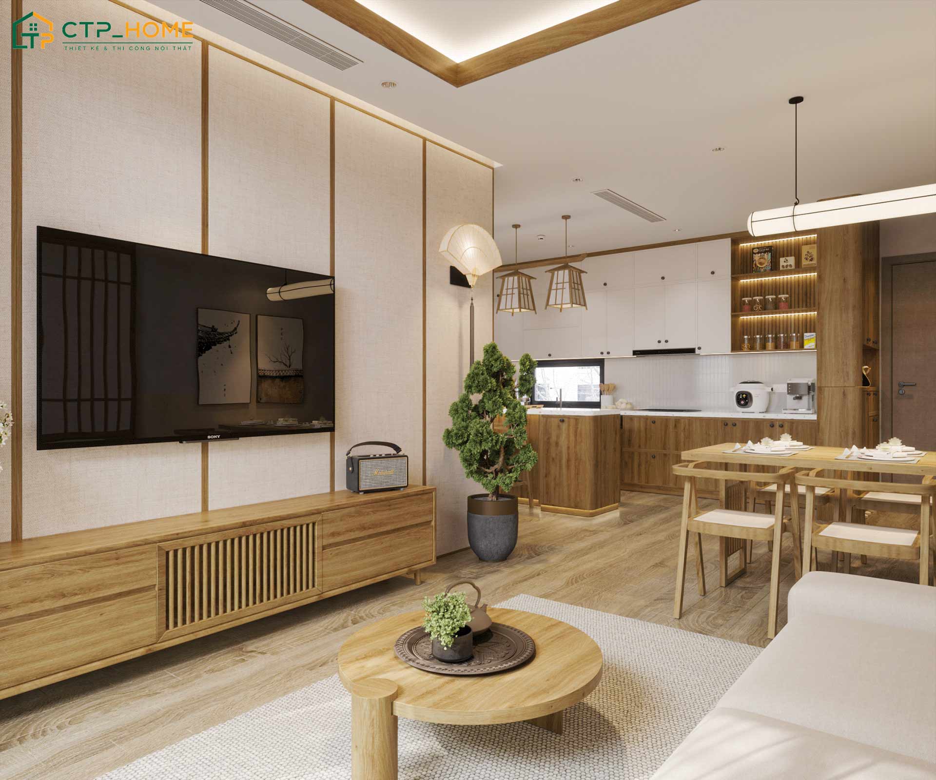 Thiết kế bếp liền kề giúp tối ưu diện tích sử dụng và tạo sự thuận tiện trong sinh hoạt hàng ngày