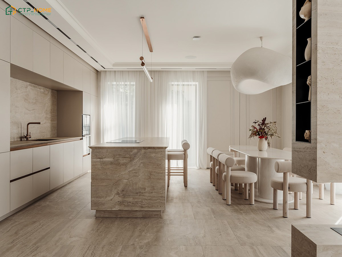 Sử dụng gam màu trắng làm chủ đạo sẽ giúp gia chủ dễ dàng trang trí không gian theo sở thích cá nhân