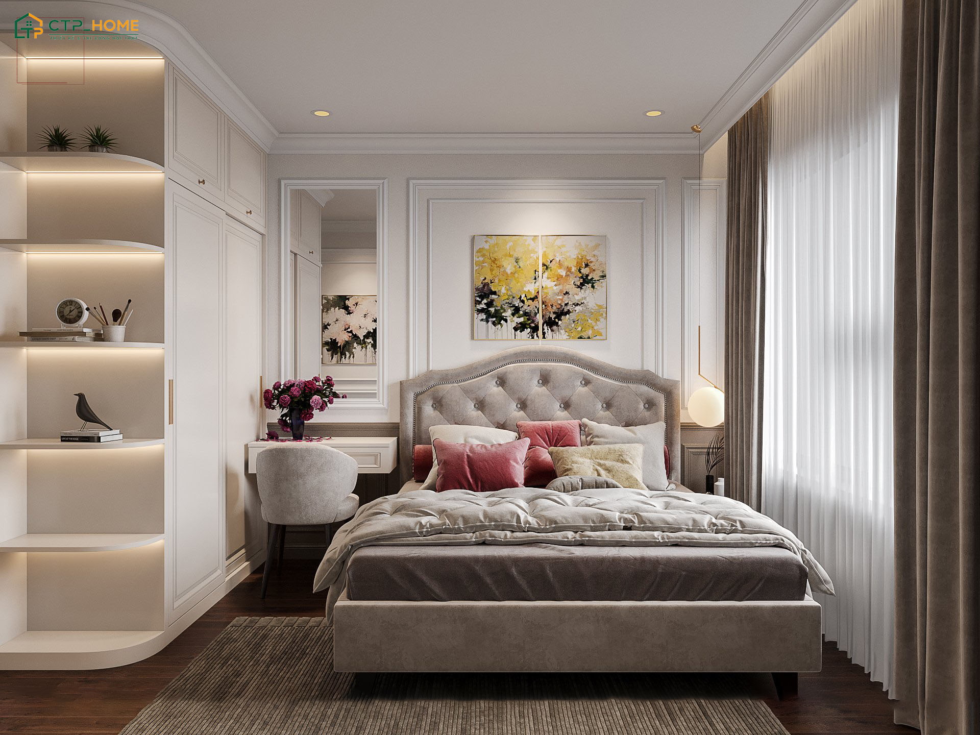 Khi thiết kế phòng ngủ chung cư tân cổ điển thì phải đảm bảo sự được thoải mái khi nghỉ ngơi