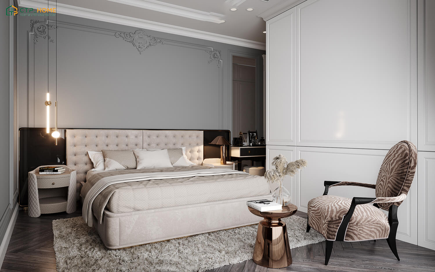 Hệ cửa sổ lớn kết hợp với rèm cửa giúp gia chủ dễ dàng điều chỉnh lượng ánh sáng tự nhiên theo nhu cầu