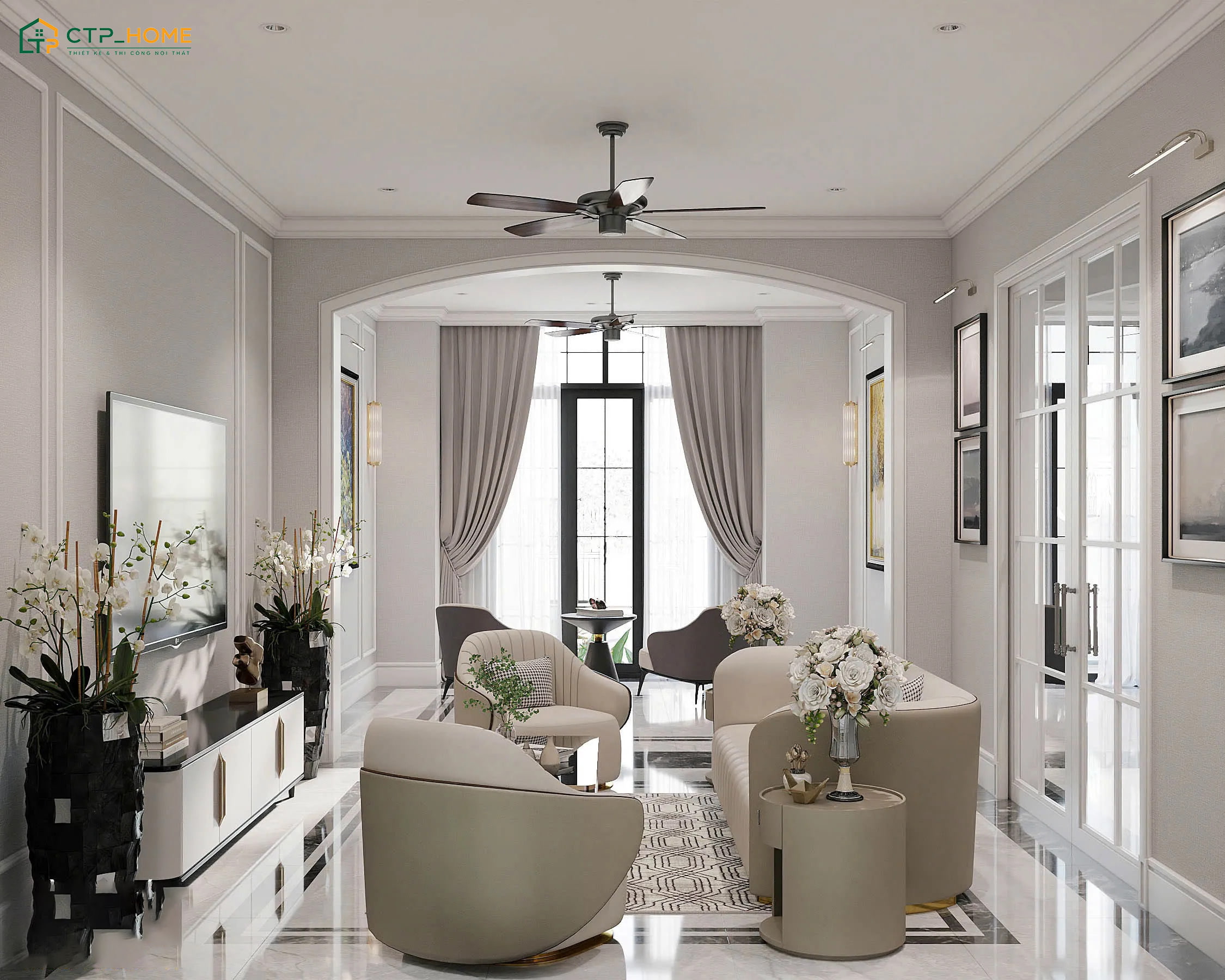 Nội thất chung cư tân cổ điển sang trọng sẽ được làm từ các chất liệu có độ bền cao và tính thẩm mỹ vượt trội