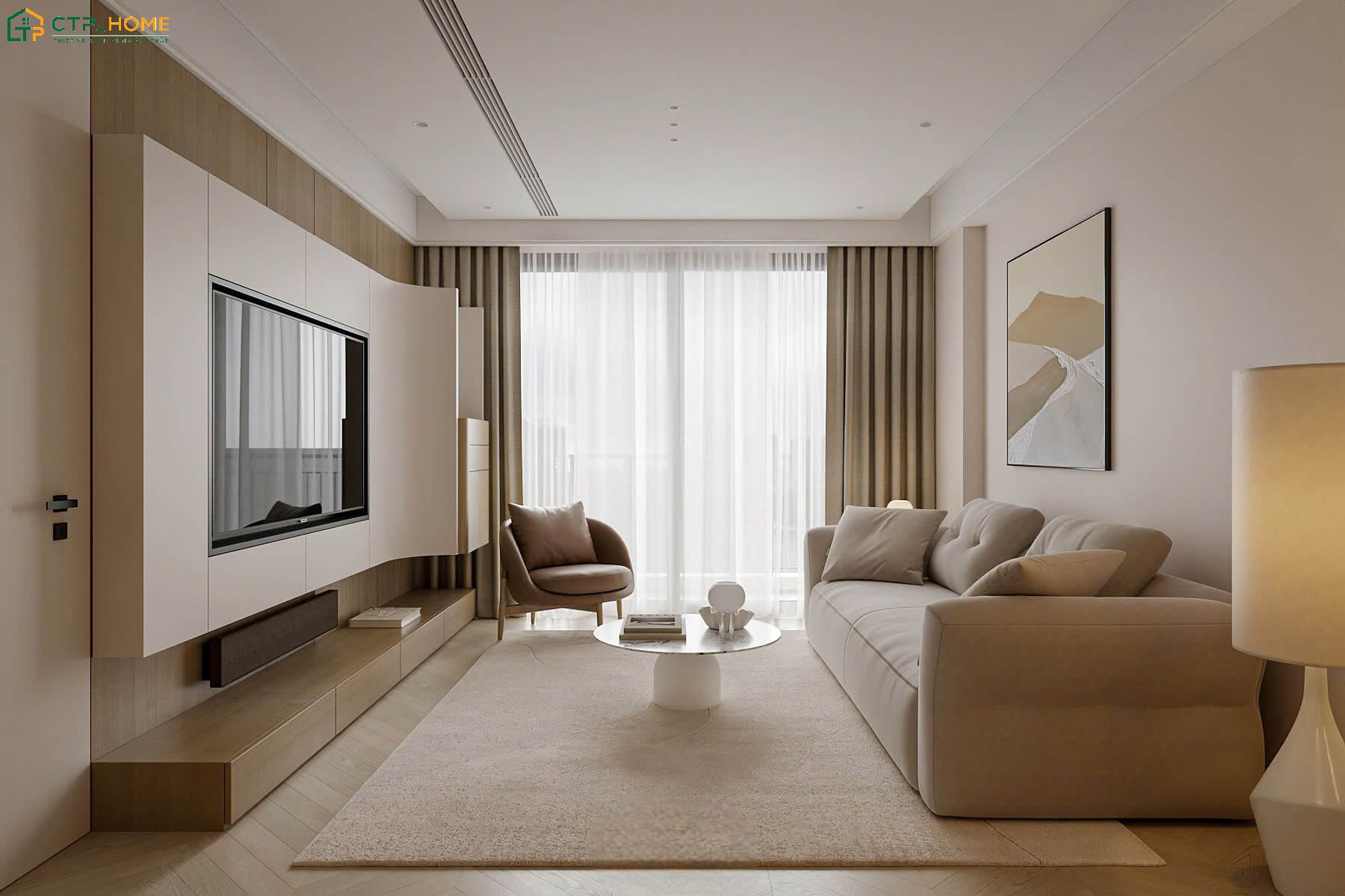 Mẫu thiết kế chung cư phong cách tối giản với gam màu trắng thường sẽ tận dụng nguồn ánh sáng tự nhiên